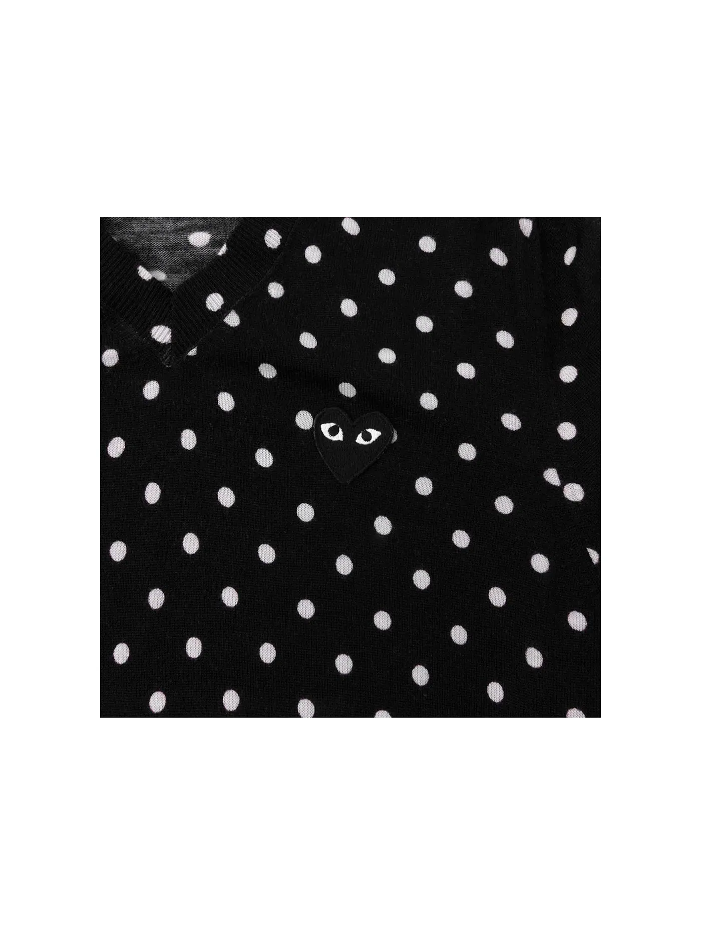 Женский свитер с принтом в горошек Sweater Comme des Garcons PLAY — изображение 2 из 2, черный