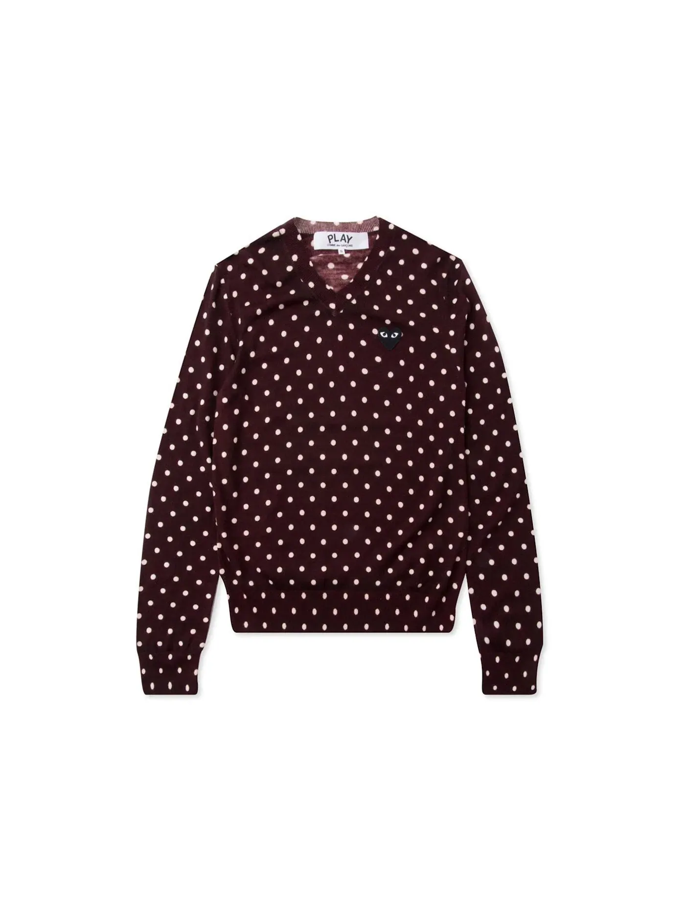 Женский свитер с принтом в горошек Sweater Comme des Garcons PLAY — изображение 1 из 2, бордовый