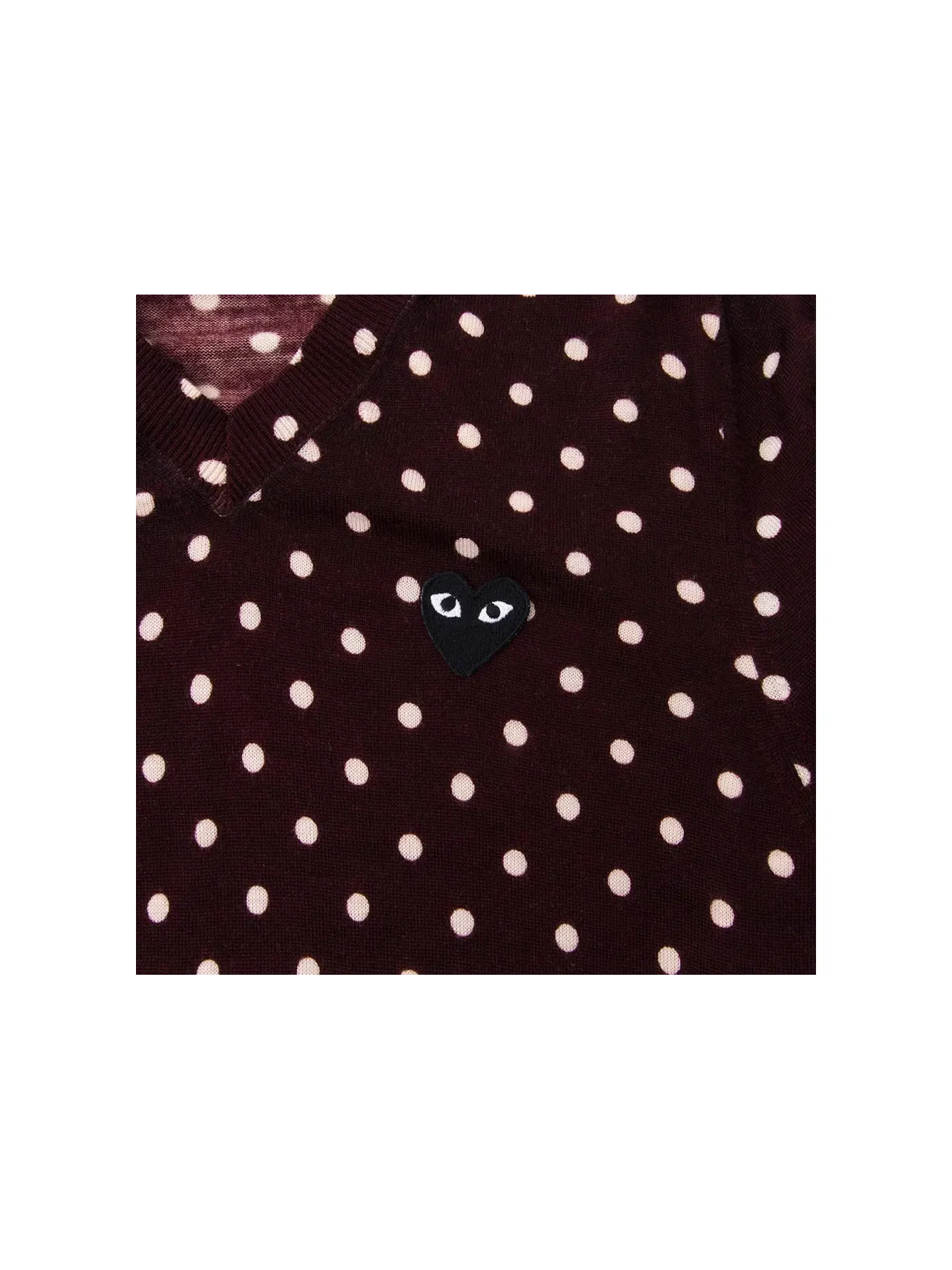 Женский свитер с принтом в горошек Sweater Comme des Garcons PLAY — изображение 2 из 2, бордовый