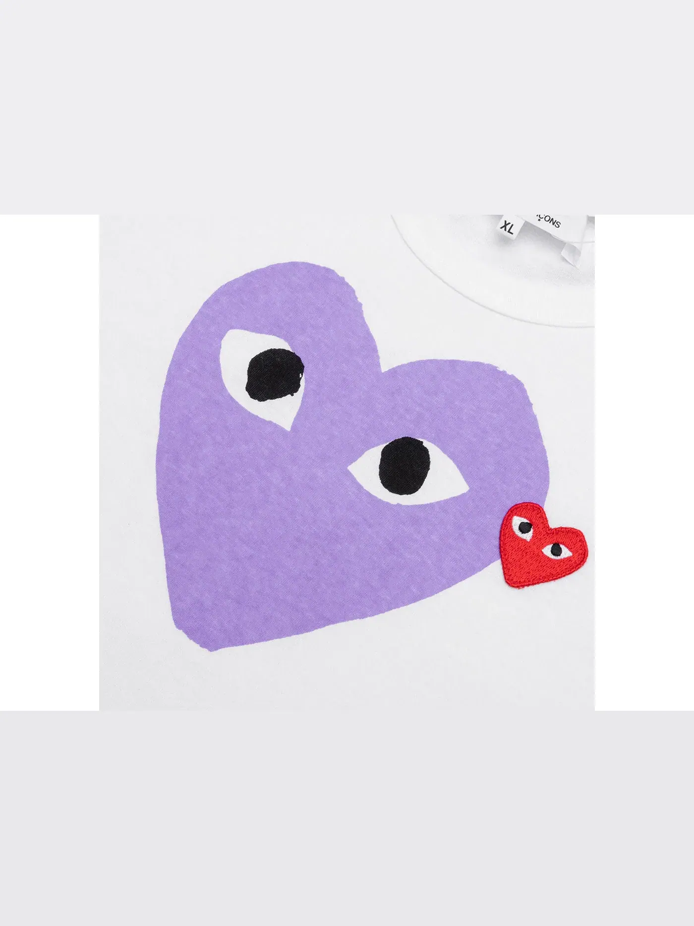 Женская футболка с принтом Emblem Heart Comme des Garcons PLAY — изображение 2 из 2, белый/фиолетовый