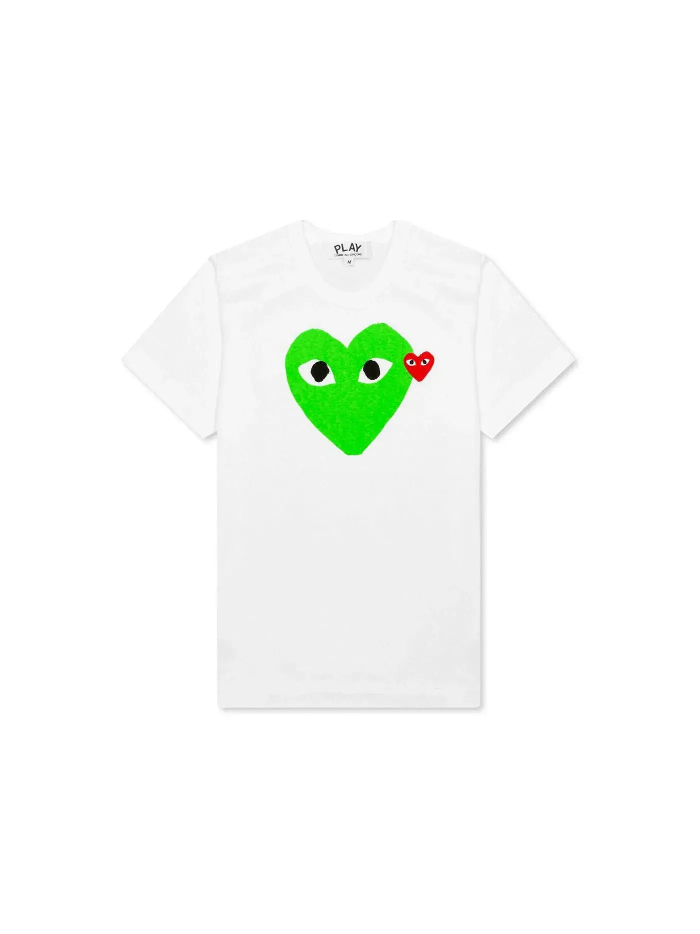Женская футболка с принтом Red Emblem Heart Comme des Garcons PLAY — изображение 1 из 2, белый/зеленый