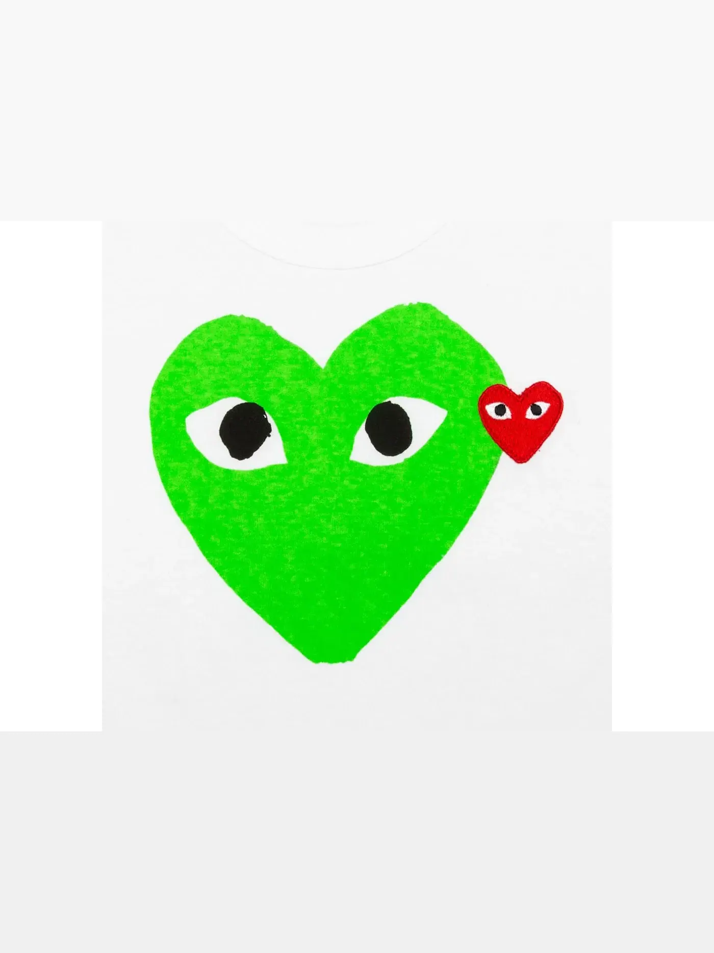 Женская футболка с принтом Red Emblem Heart Comme des Garcons PLAY — изображение 2 из 2, белый/зеленый