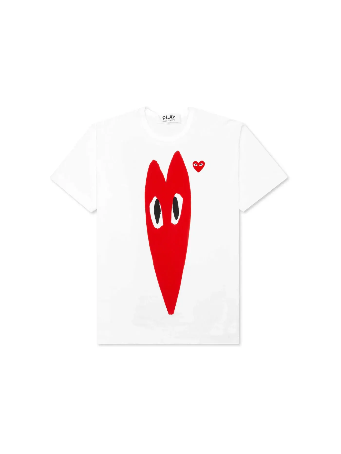 Женская футболка с принтом Red Emblem Long Heart Comme des Garcons PLAY — изображение 1 из 2, белый