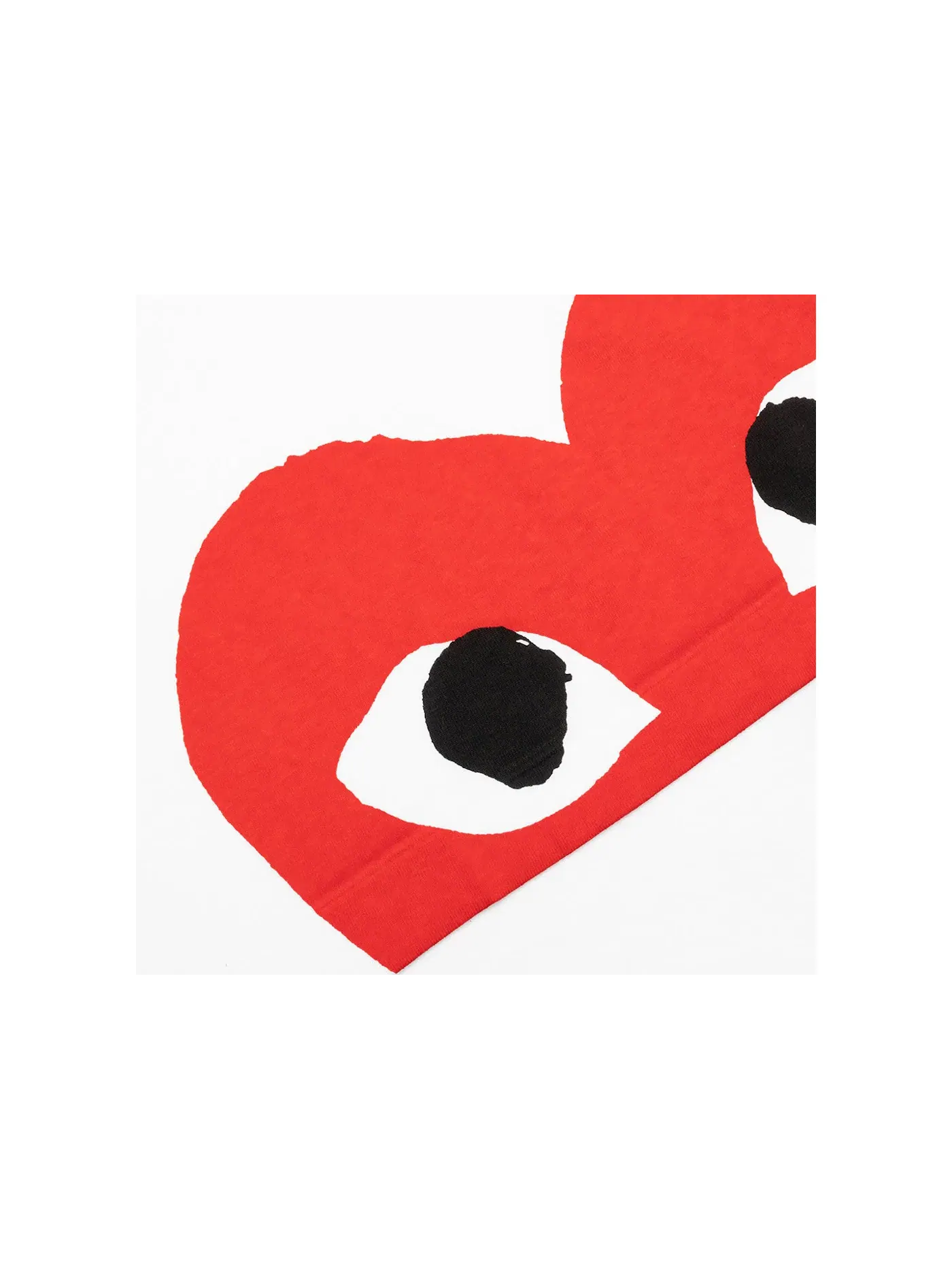 Женская футболка с принтом Red Half Heart Comme des Garcons PLAY — изображение 3 из 3, белый