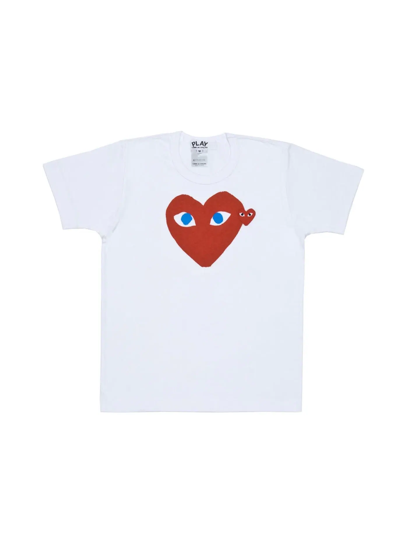 Женская футболка с принтом Red Heart Blue Eyes Comme des Garcons PLAY — изображение 1 из 1, белый