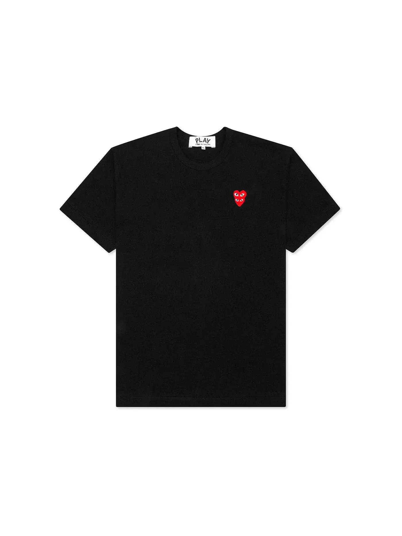 Женская футболка с принтом Stacked Heart Comme des Garcons PLAY — изображение 1 из 2, черный