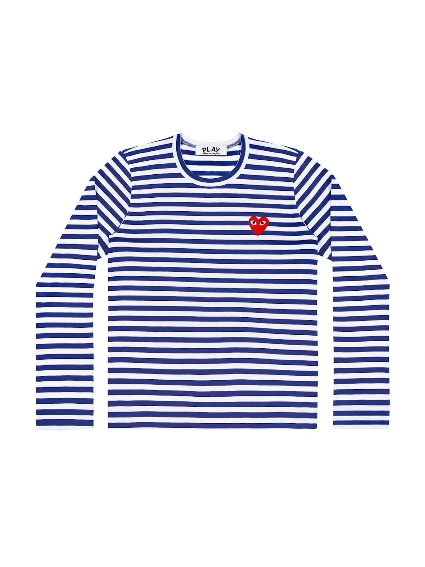 Женская футболка с длинным рукавом в полоску Comme des Garcons PLAY — изображение 1 из 1, синий/белый
