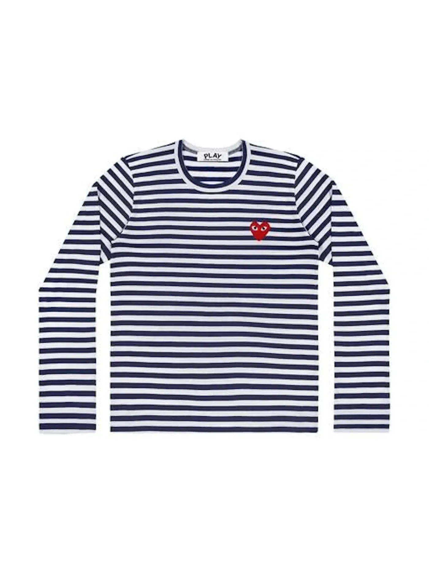 Женская футболка с длинным рукавом с полосками Comme des Garcons PLAY — изображение 1 из 1, темно-синий/белый