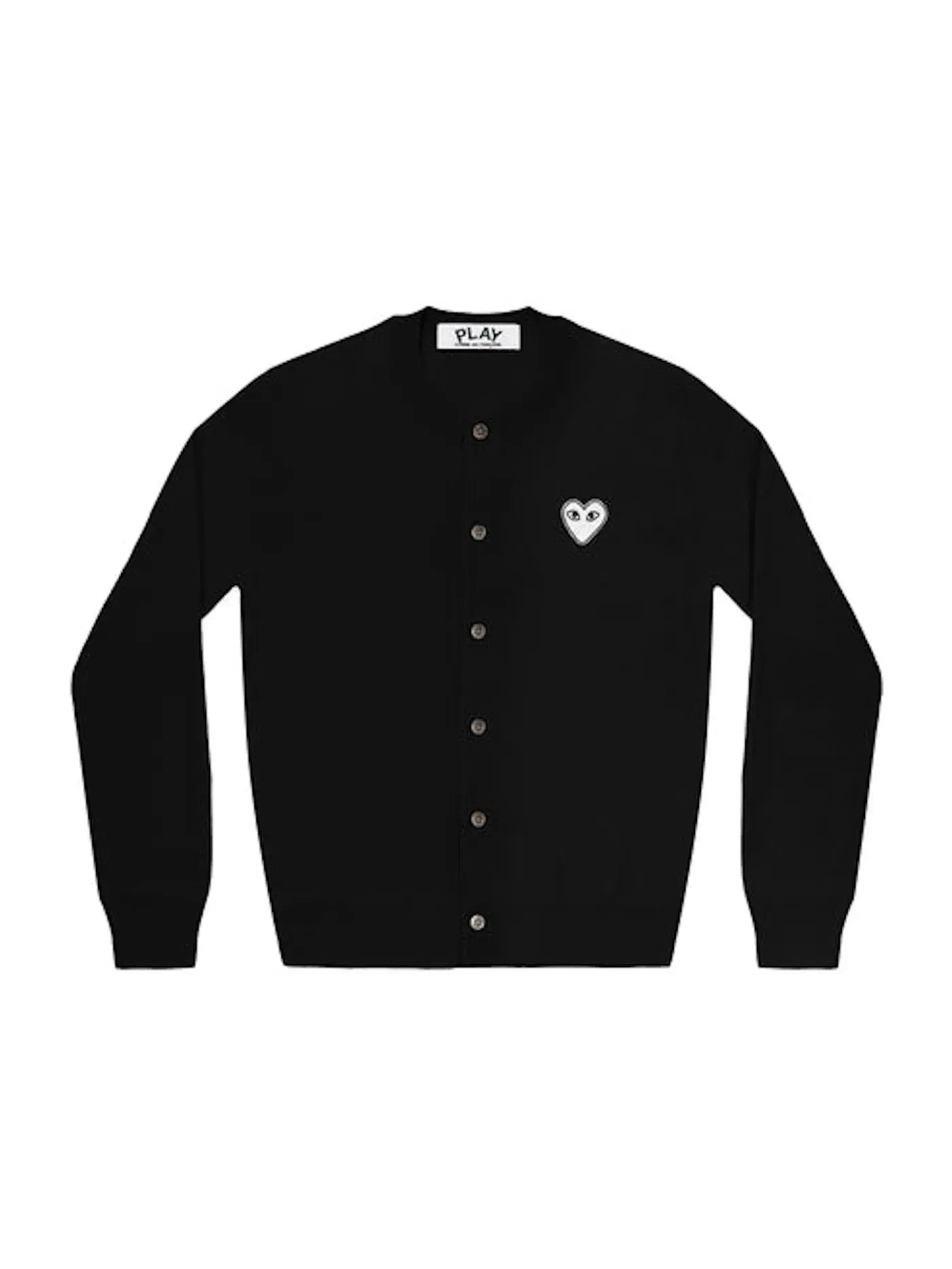 Женский кардиган-свитер с принтом Comme des Garcons PLAY Sweater — изображение 1 из 1, черный