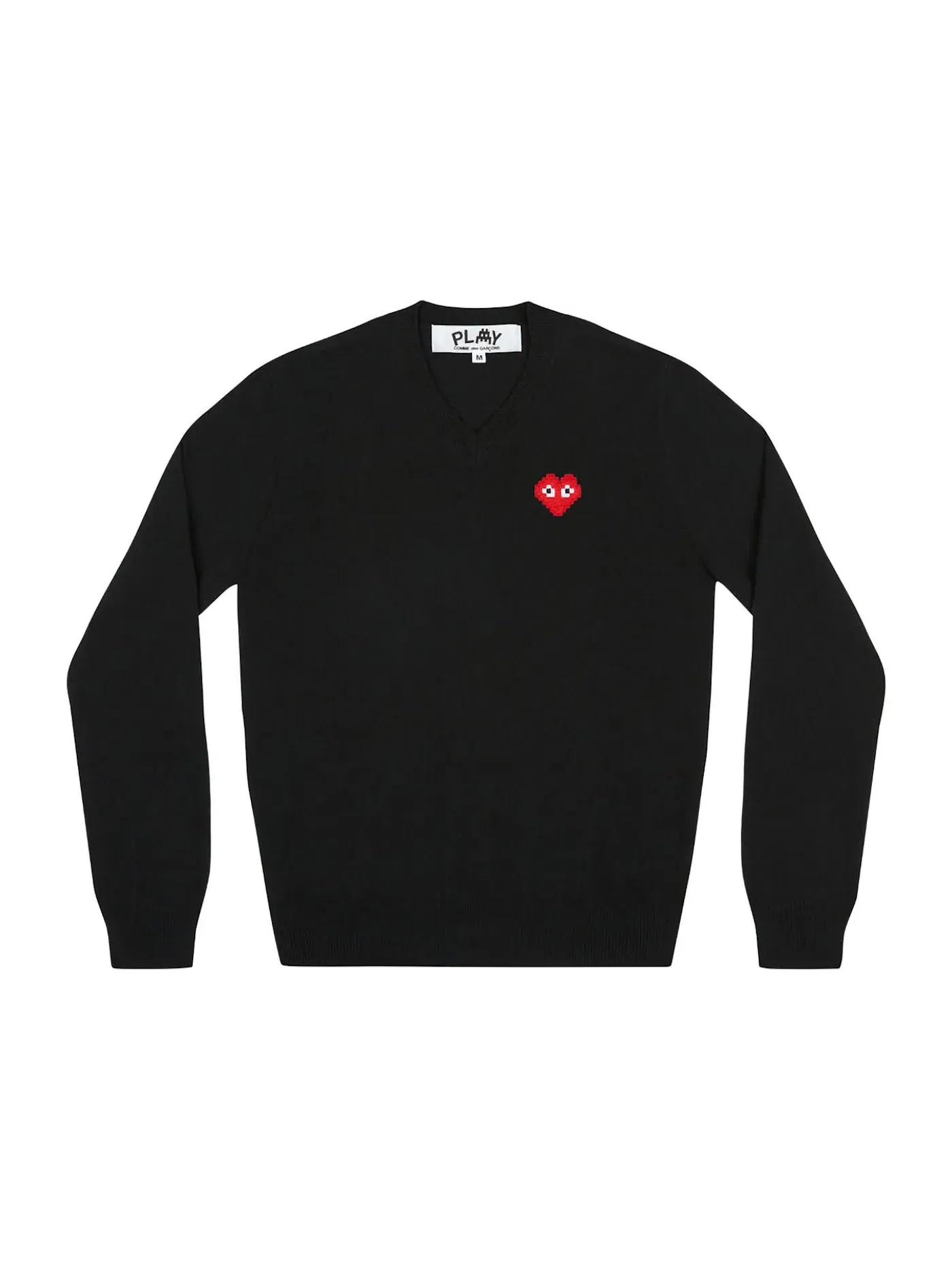 Детский свитер с v-образным вырезом Comme des Garcons PLAY x Invader — изображение 1 из 1, черный