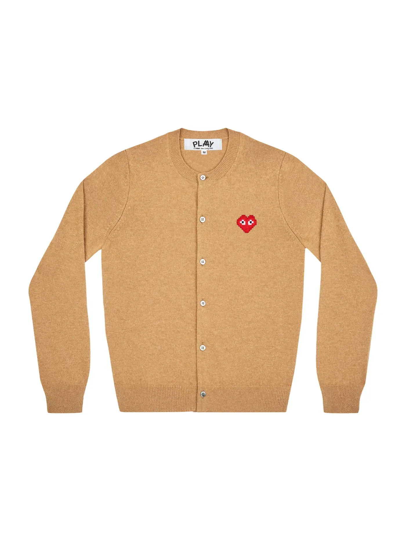 Женский кардиган из шерсти Comme des Garcons PLAY x Invader Cardigan — изображение 1 из 1, верблюжий
