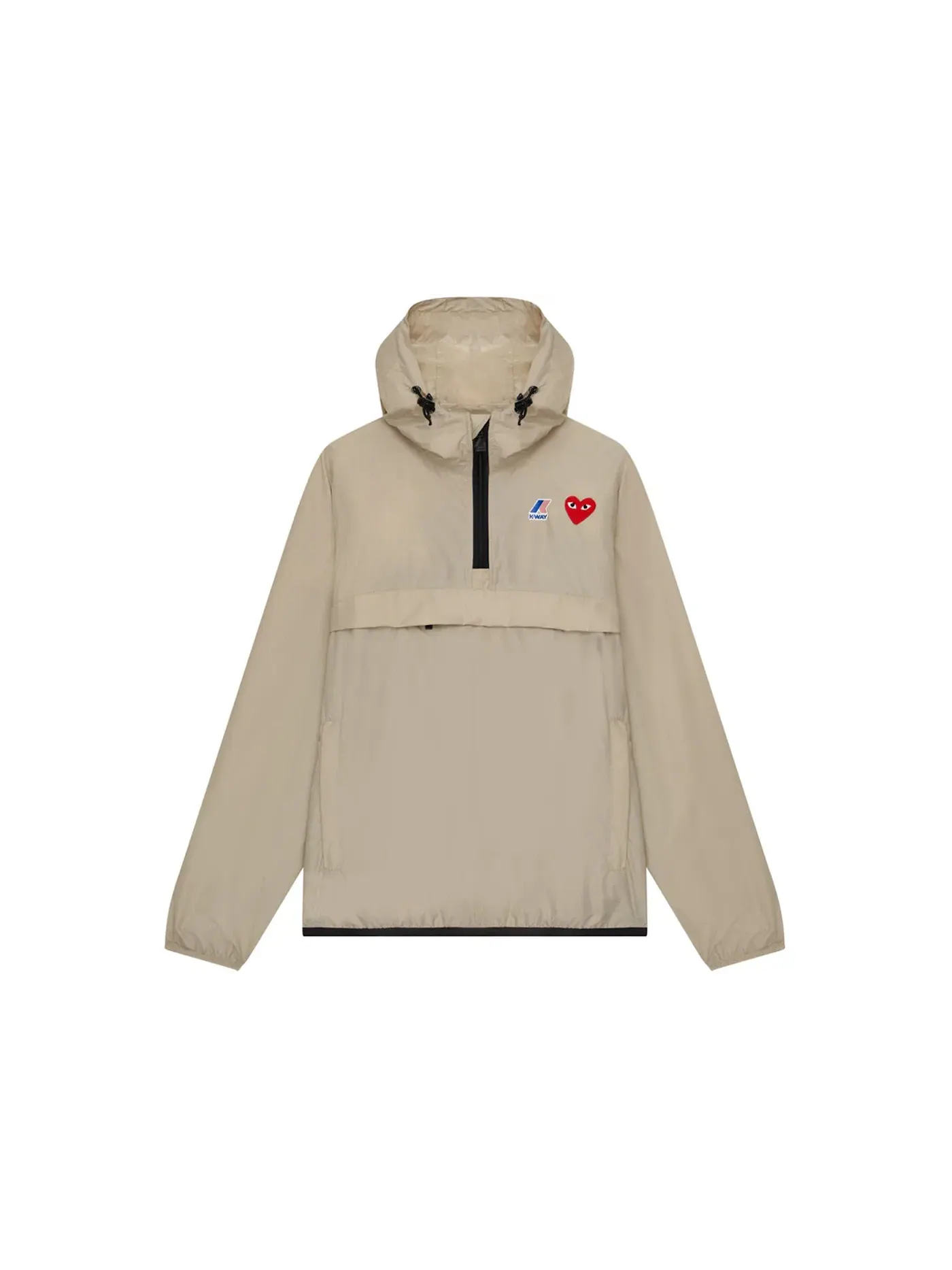 Унисекс-куртка без рукавов Comme des Garcons PLAY x K-Way Claude Half-Zip Jacket — изображение 1 из 2, бежевый