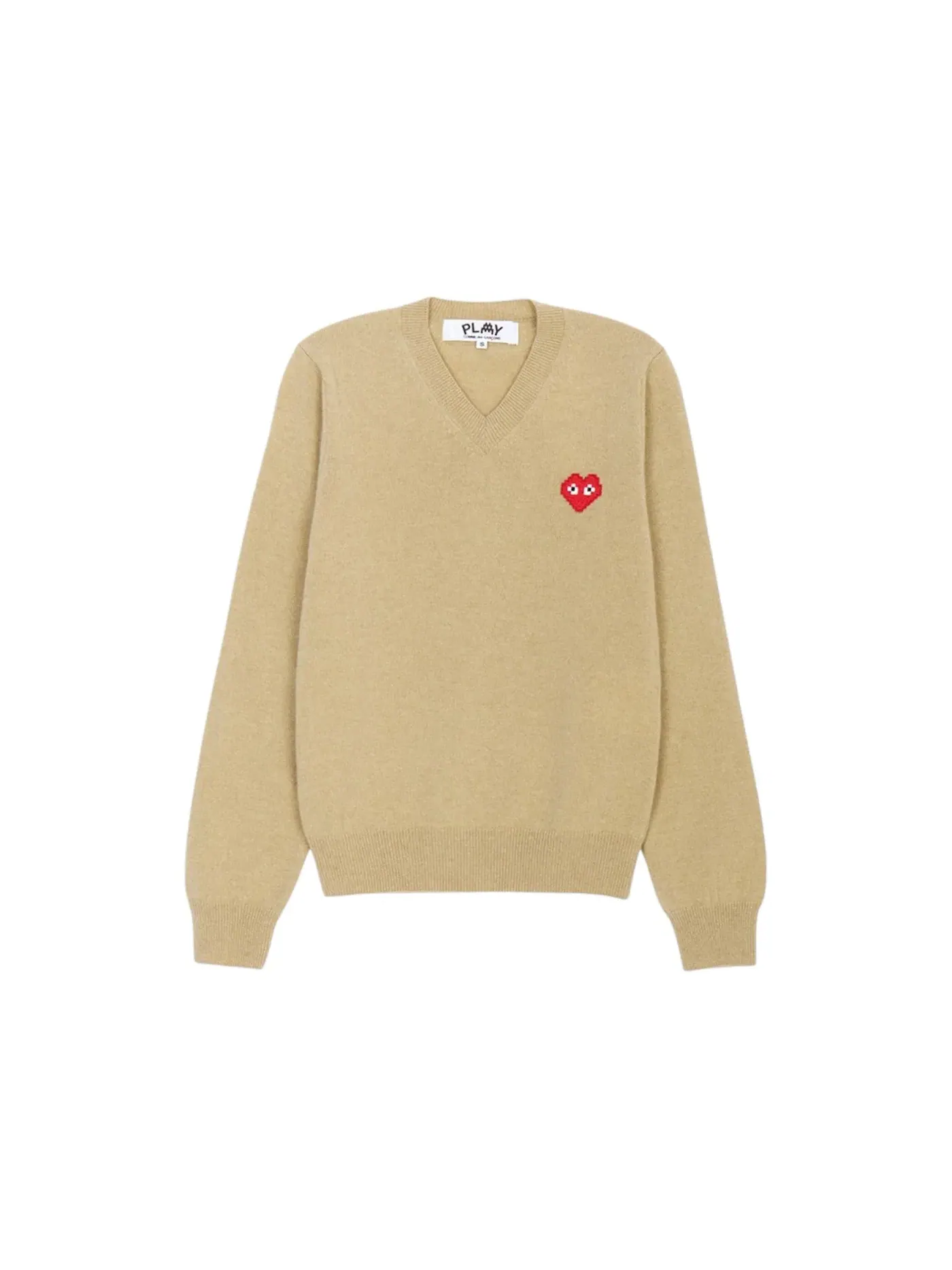Мужской пуловер с V-образным вырезом Pixelwappen Comme des Garcons x Invader — изображение 1 из 1, верблюжий