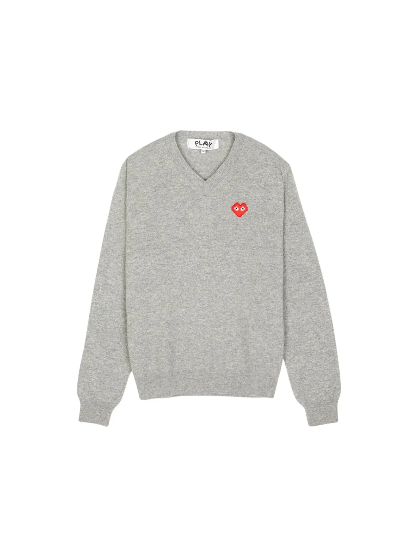 Мужской пуловер с V-образным вырезом Pixelwappen Comme des Garcons — изображение 1 из 1, светлый серый