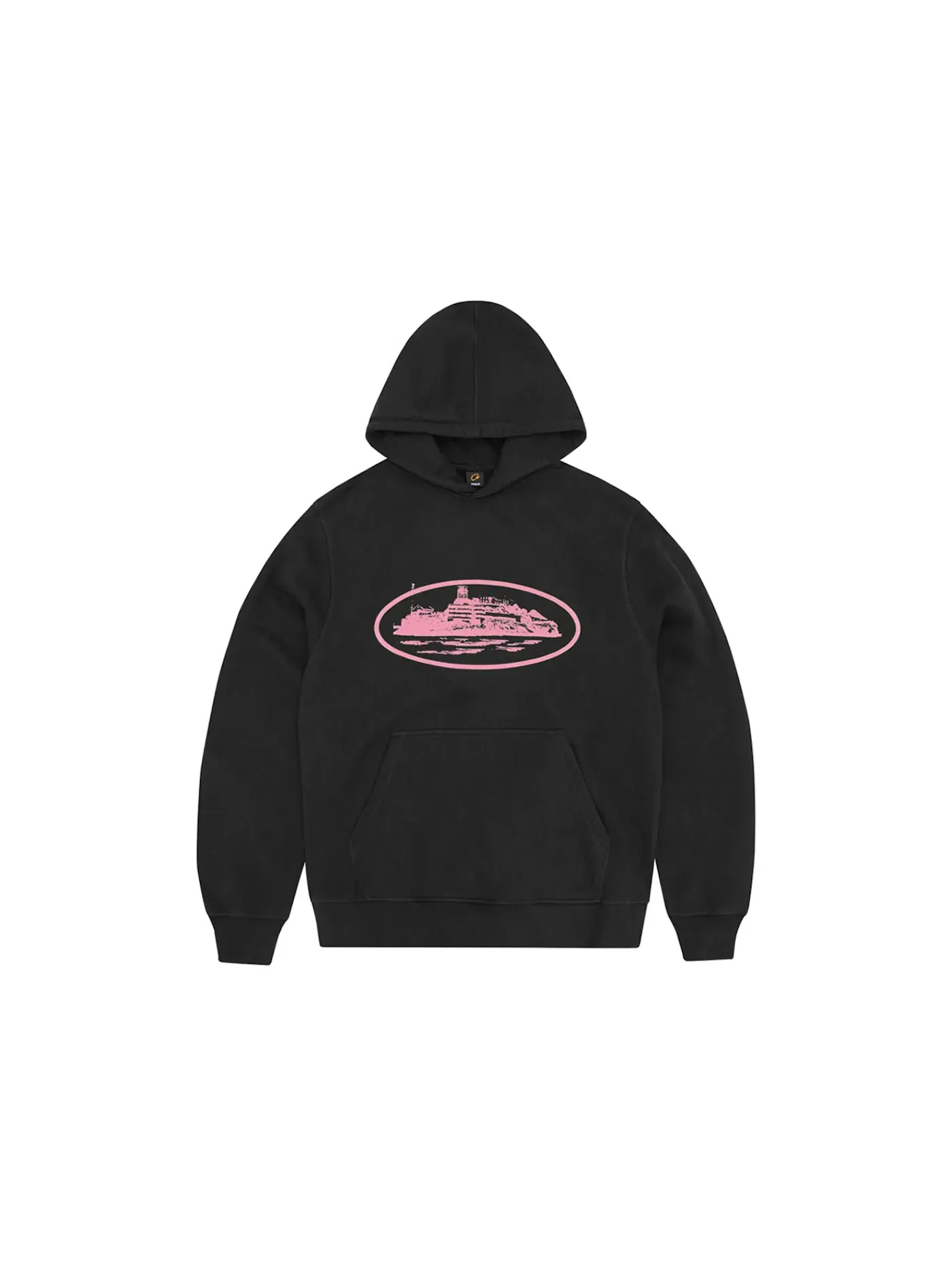 Мужской худи без рукавов Corteiz Alcatraz V2 Hoodie — изображение 1 из 1, черный/розовый