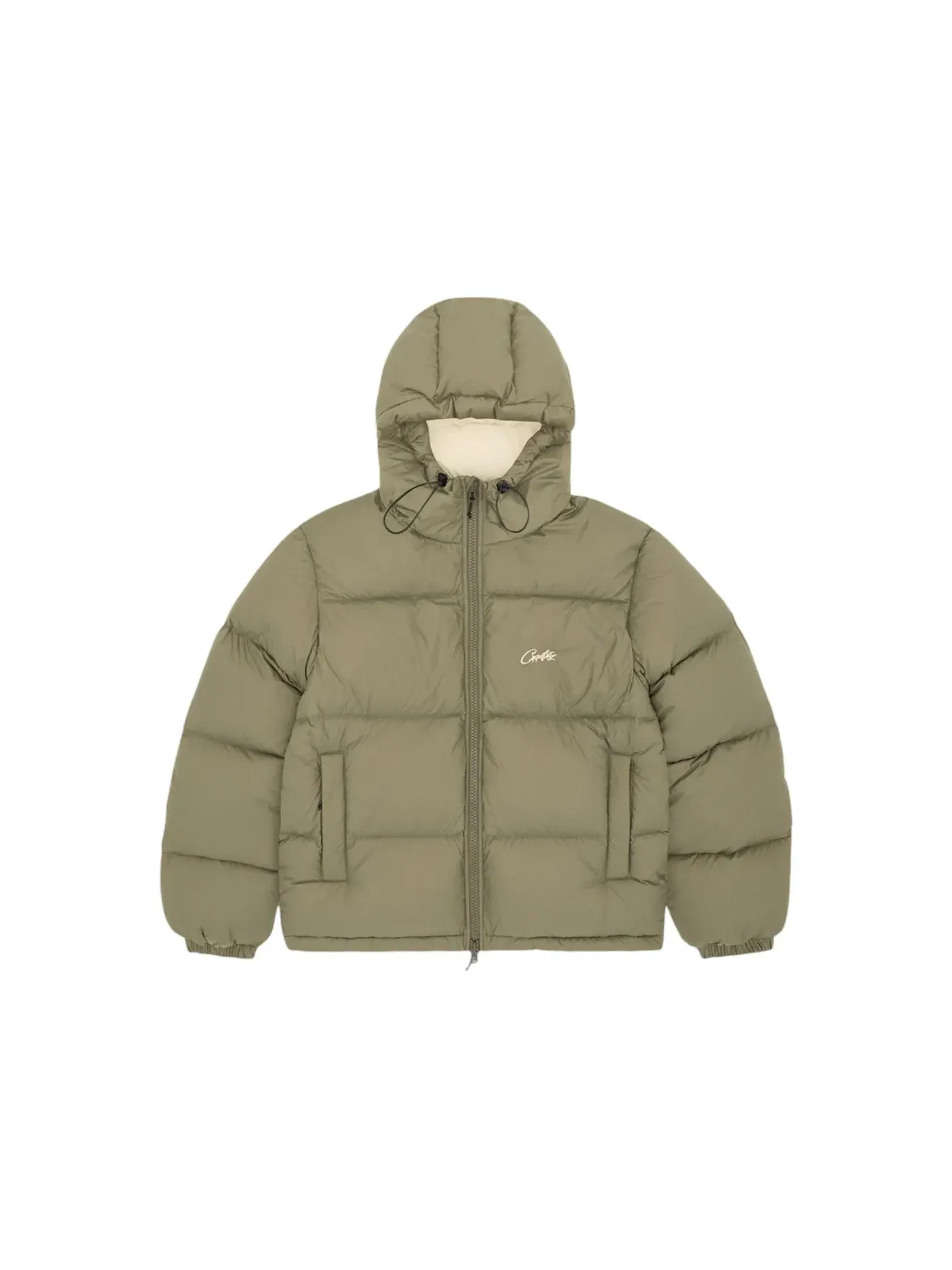 Мужская куртка-пуховик с наполнителем Bolo Down Jacket Corteiz — изображение 1 из 2, оливковый