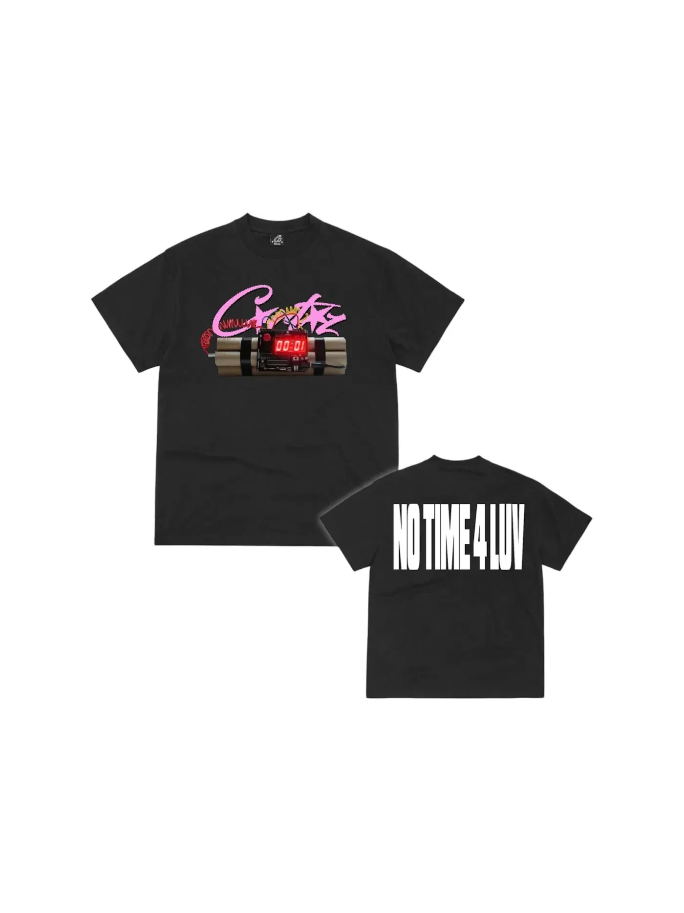 Мужская футболка с принтом No Time 4 Luv Tee Corteiz — изображение 1 из 1, черный