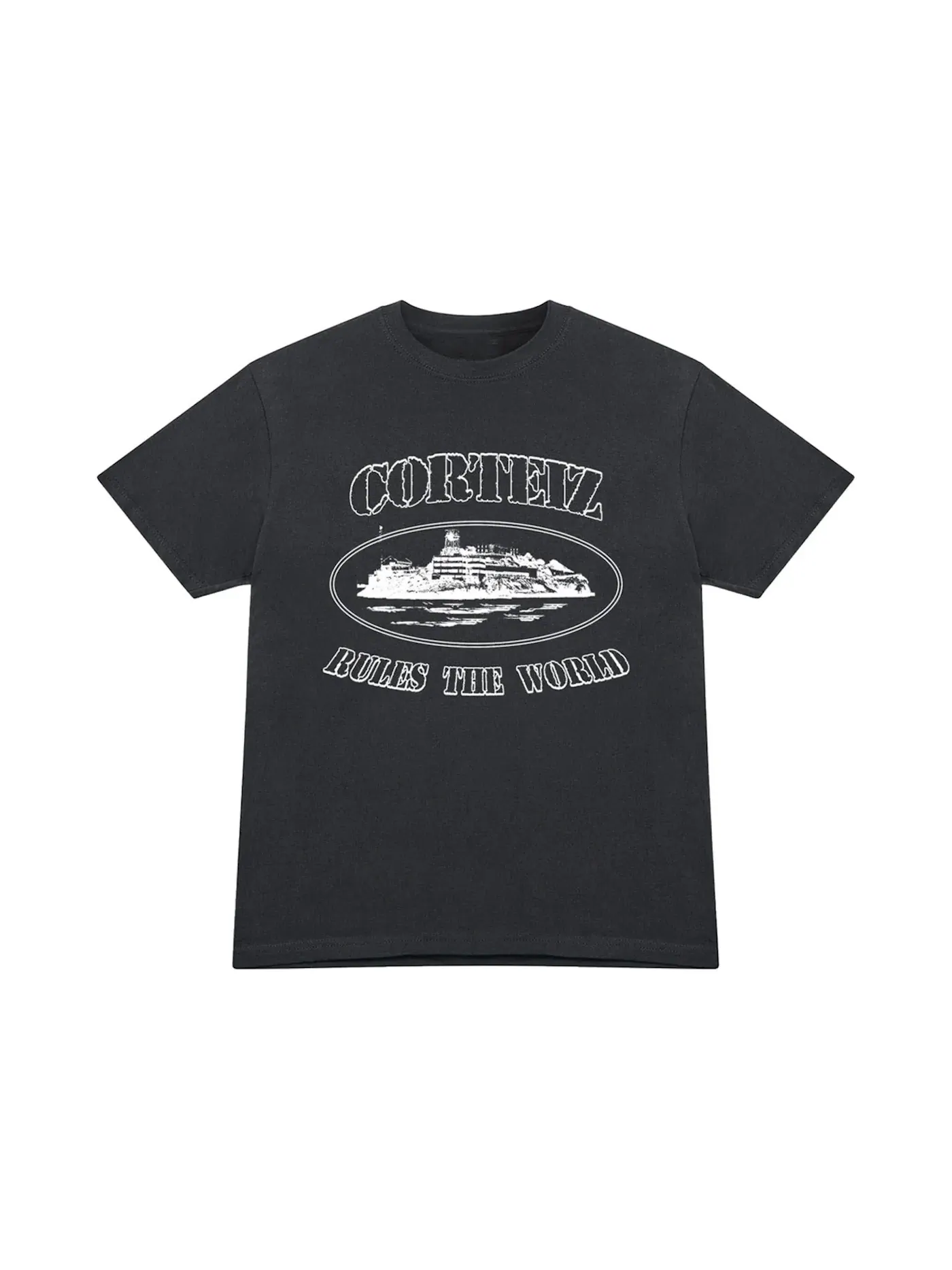 Мужская футболка с принтом Corteiz OG Alcatraz T-Shirt — изображение 1 из 1, черный