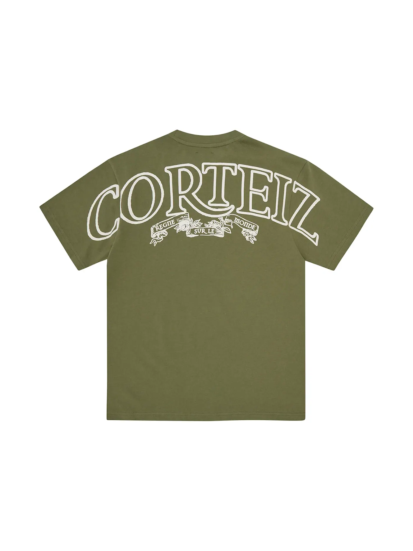 Мужская футболка с принтом Corteiz Royale Heavyweight Tee — изображение 3 из 3, оливковый