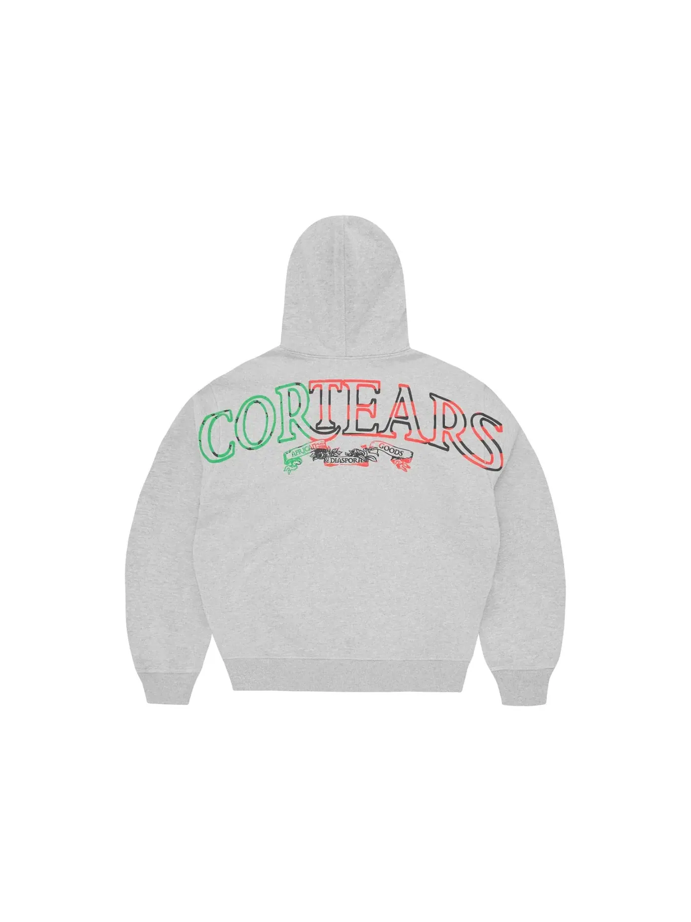 Мужская худи с принтом Corteiz x Denim Tears Cortears Royale Zip Hoodie Heather Grey — изображение 2 из 2