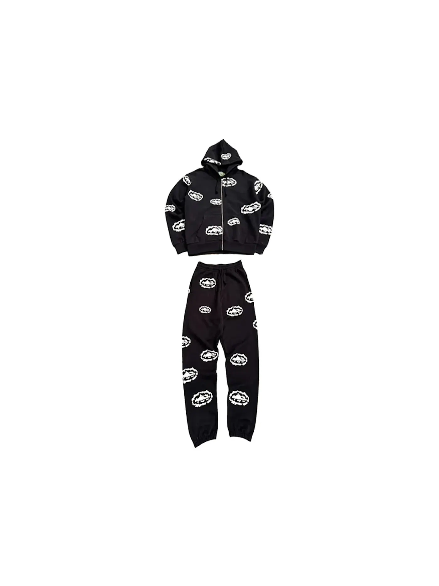 Мужской спортивный костюм с принтом Sweatsuit Corteiz — изображение 1 из 1, черный/белый