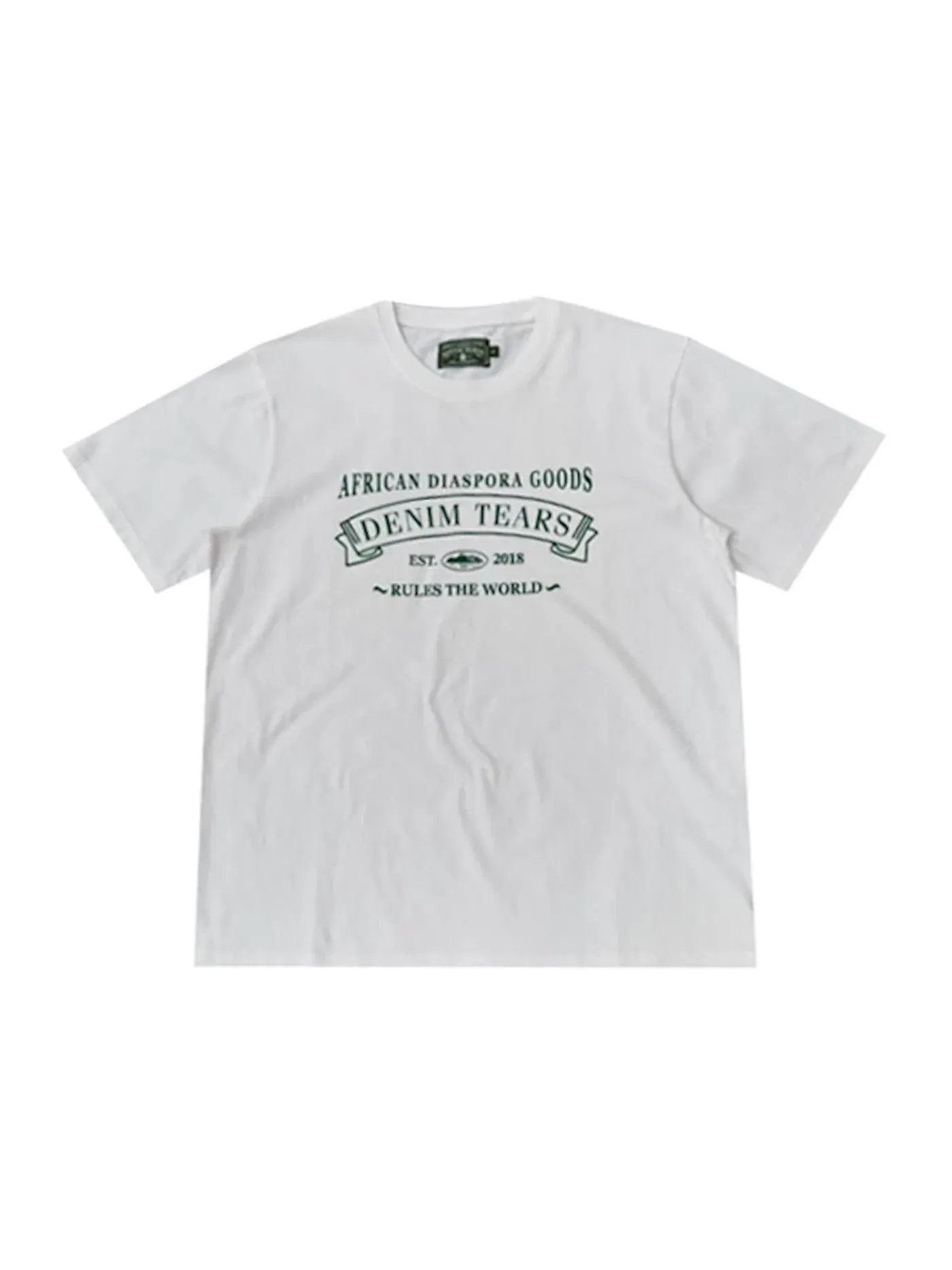 Мужская футболка с принтом Corteiz x Denim Tears Logo Tee Corteiz — изображение 1 из 1, белый