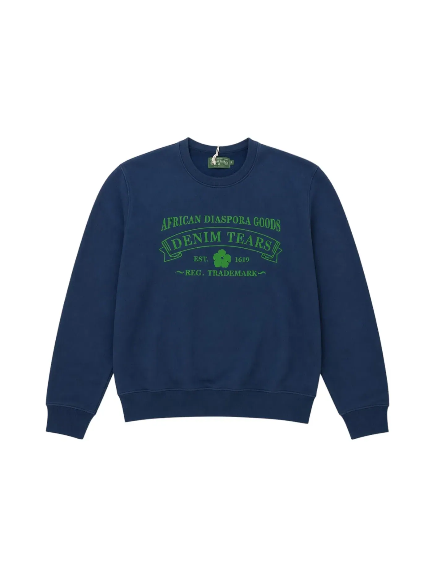 Мужской свитшот с круглым вырезом Crewneck Denim Tears — изображение 1 из 1, темно-синий/зеленый