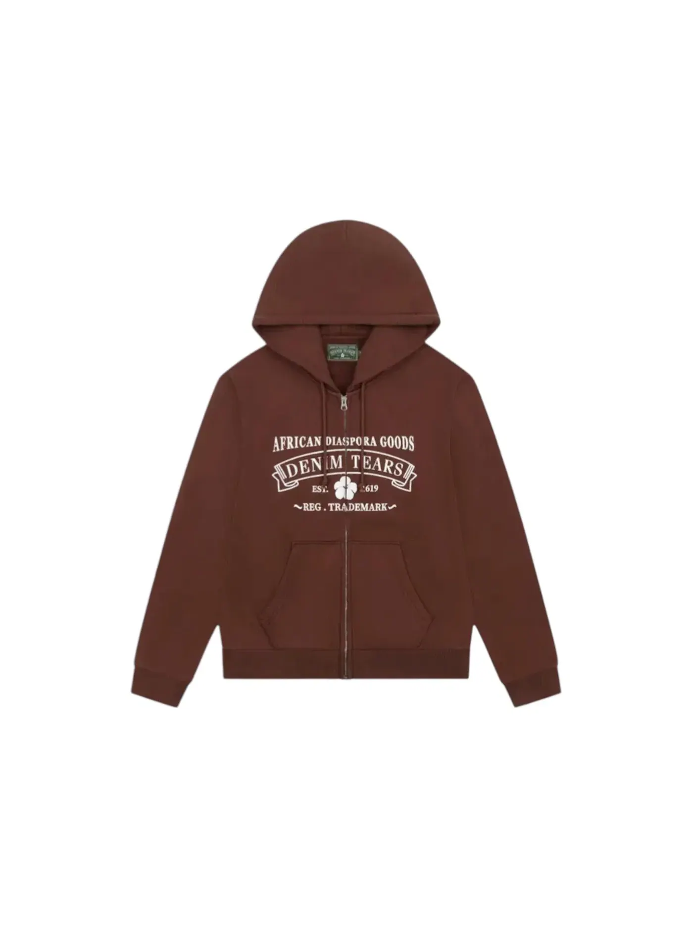 Мужская худи с принтом Denim Tears ADG Zip Hoodie Denim Tears — изображение 1 из 1, коричневый