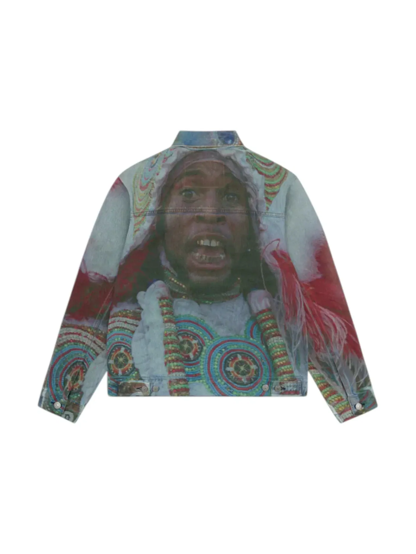 Мужская джинсовая куртка с принтом Big Chief Demond Type-1 Denim Tears — изображение 2 из 2, мульти