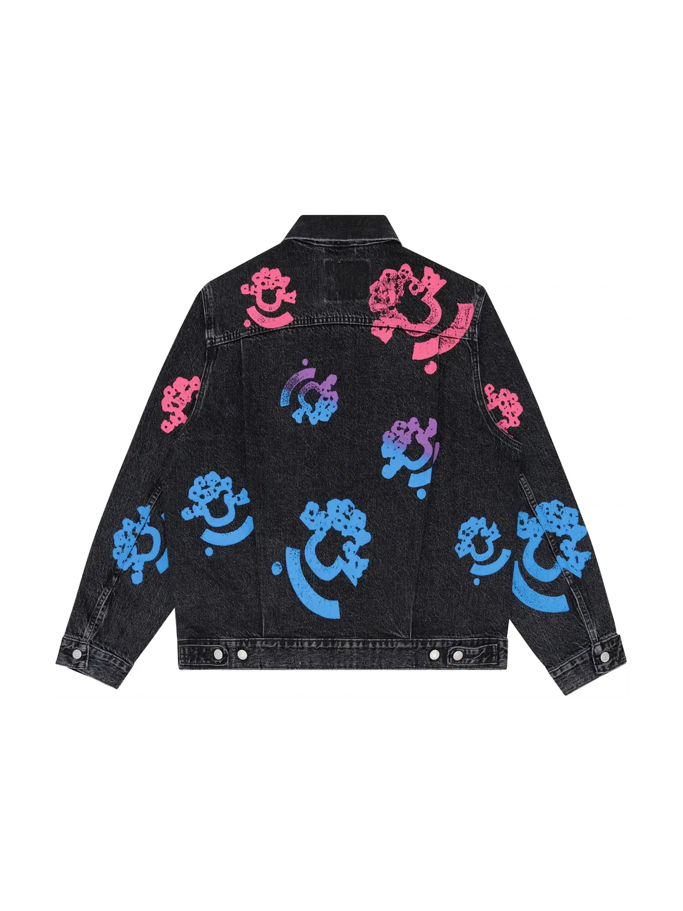 Мужская куртка-джинсовка деним с принтом Denim Tears Bstroy Tears Type-2 Denim Trucker Jacket — изображение 2 из 2, черный