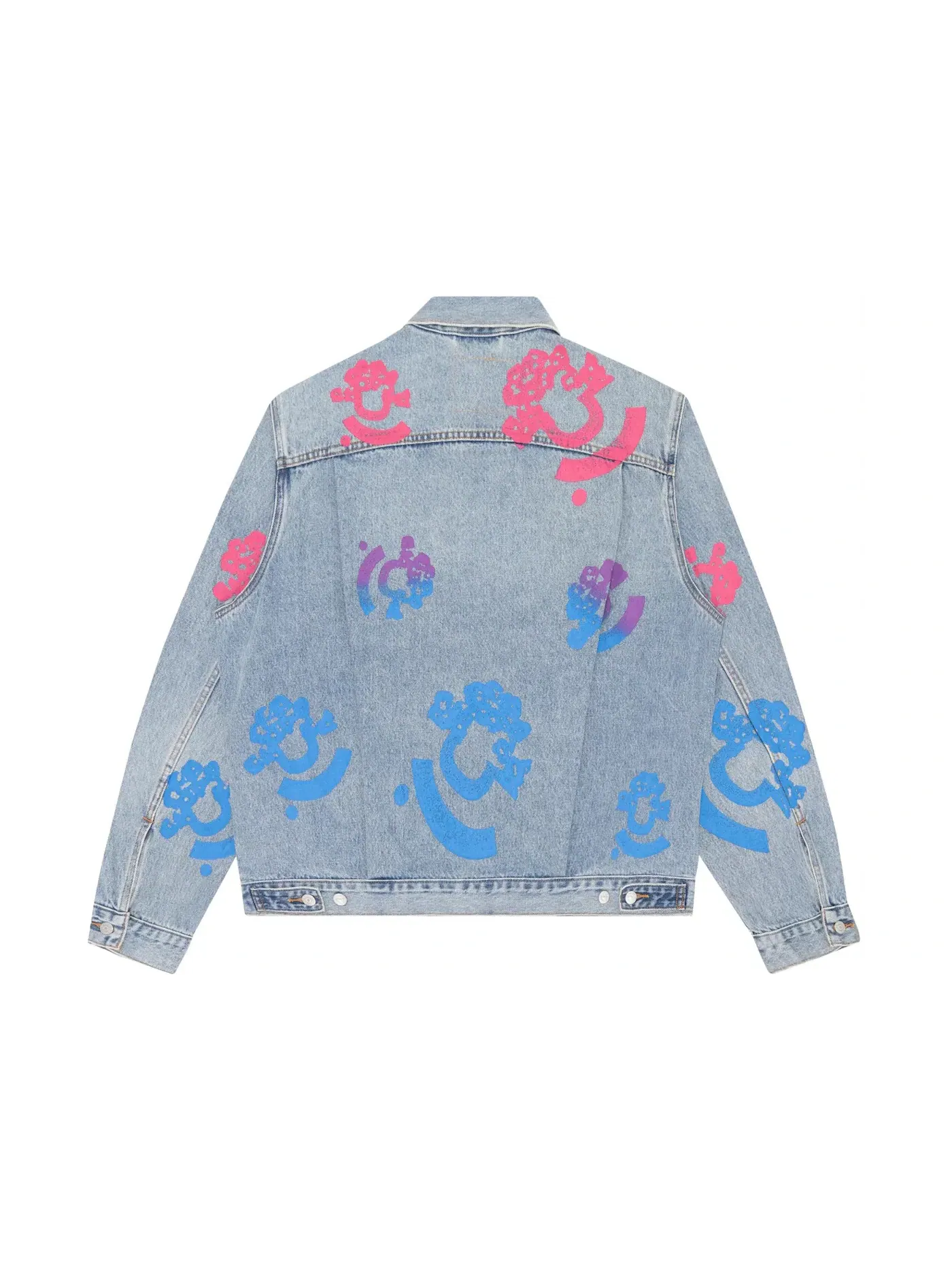 Мужская джинсовая куртка с принтом Jacket Denim Tears — изображение 2 из 2, розовый/синий