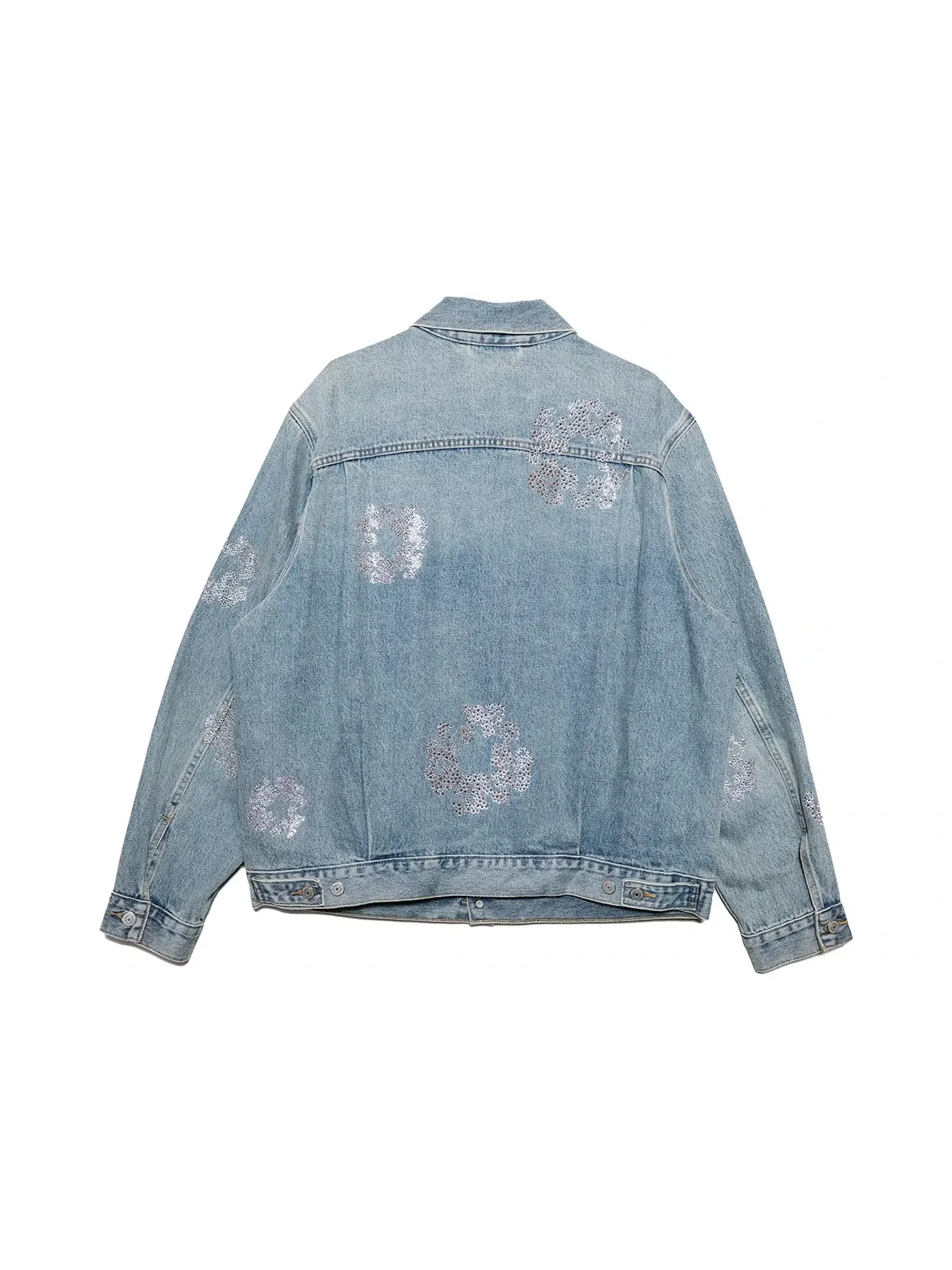 Мужская куртка-джинсовка с принтом Denim Tears Bust Down Tears Type 2 Jacket — изображение 2 из 2, светлая стирка