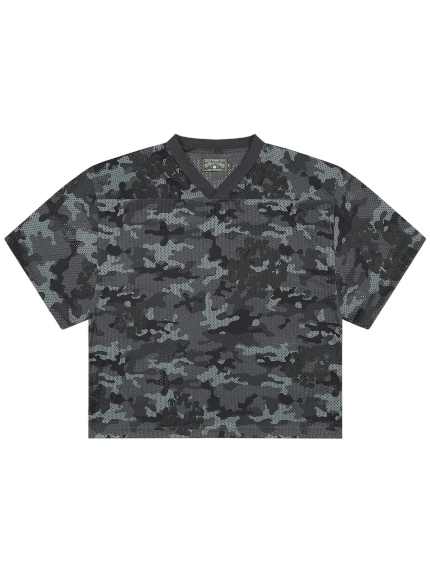 Мужская футболка с принтом Camo Cotton Wreath Mesh Denim Tears — изображение 1 из 1, черный