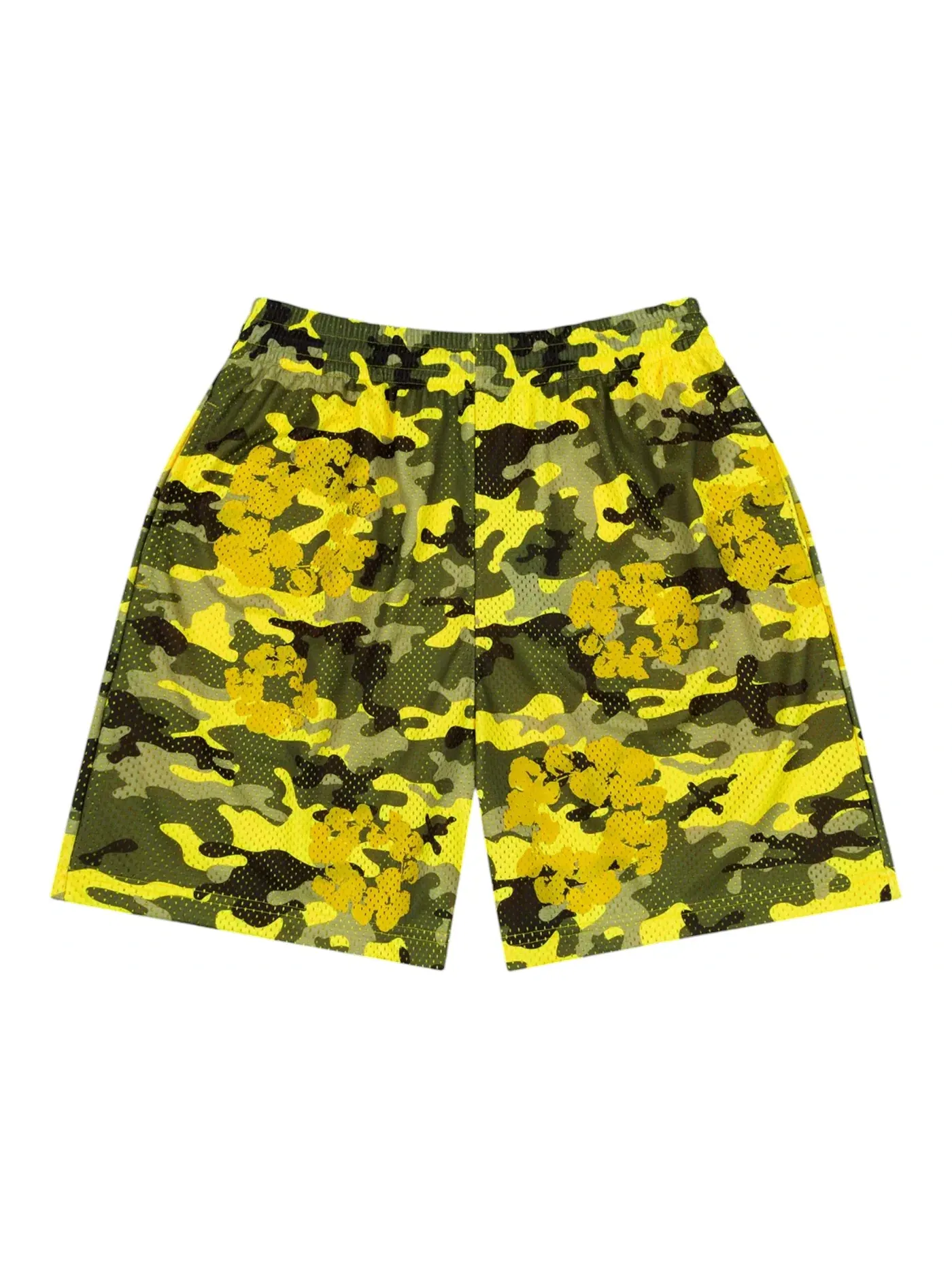 Мужские шорты с камуфляжным принтом Denim Tears Camo Cotton Wreath Mesh Shorts — изображение 1 из 1, желтый
