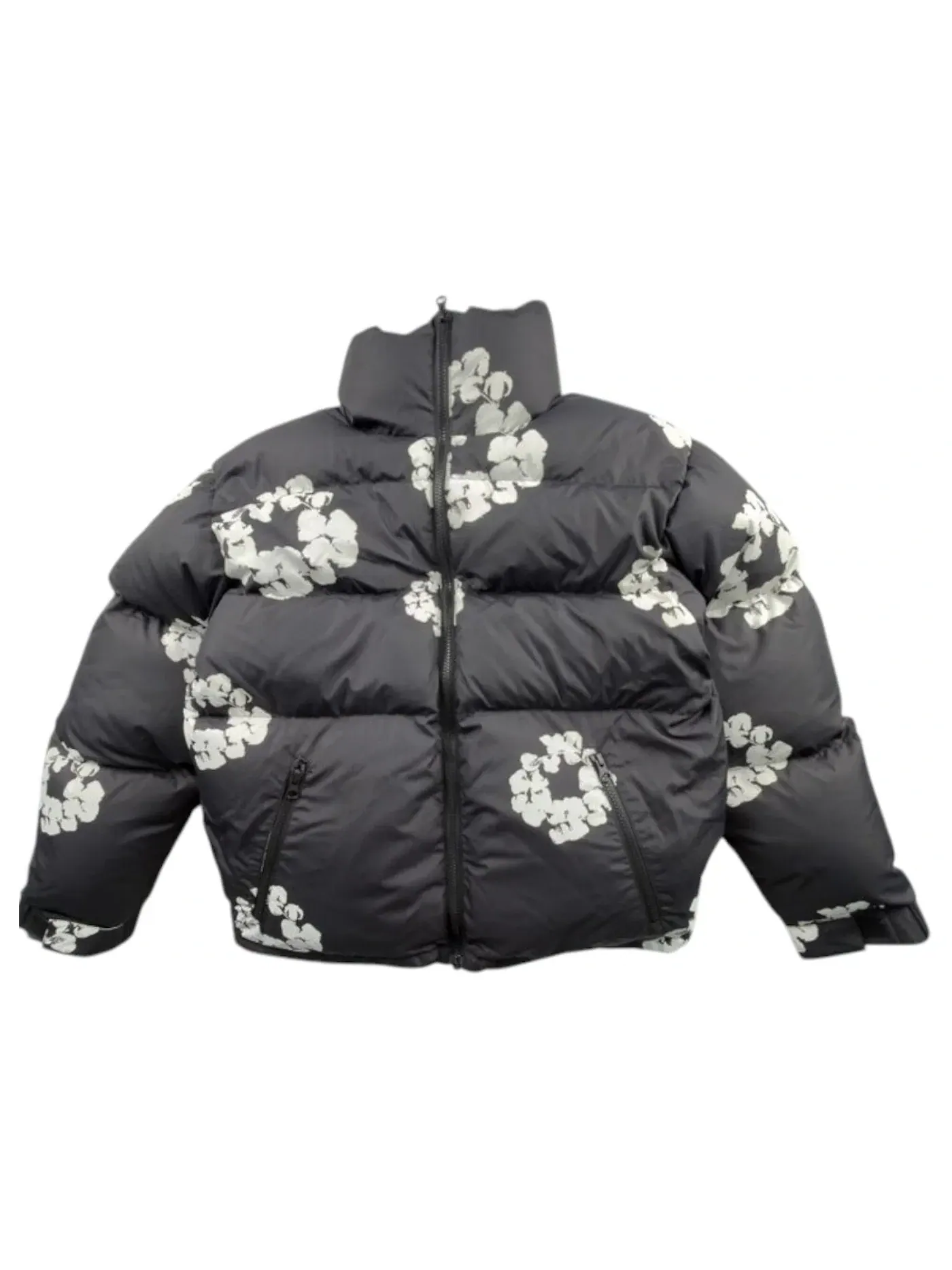 Мужская куртка-пуховик с принтом Cotton Wreath Denim Tears — изображение 1 из 2, черный