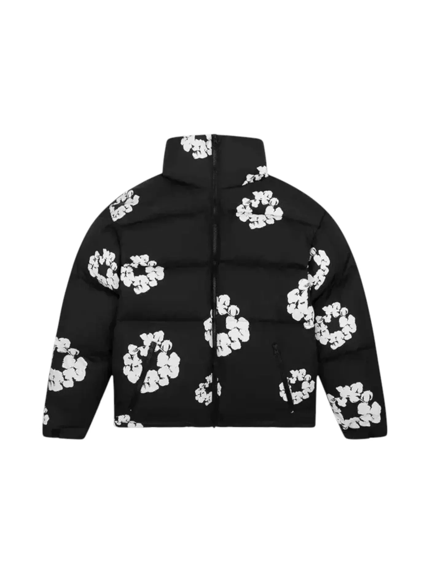 Мужская пуховая куртка с принтом Denim Tears Cotton Wreath Jacket (FW25) — изображение 1 из 2, черный