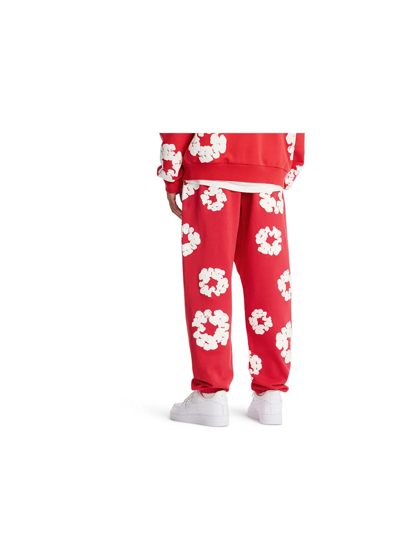 Мужские спортивные штаны с принтом Cotton Wreath Sweatpant Denim Tears — изображение 3 из 3, красный