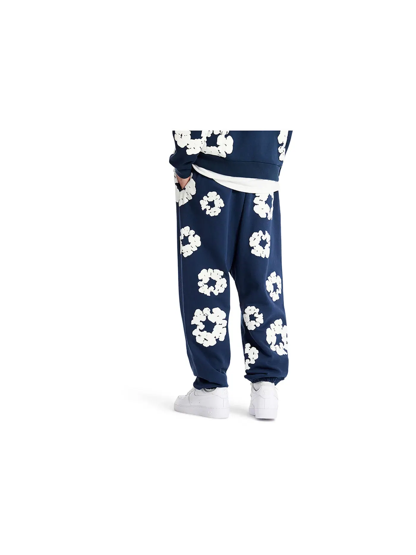Мужские спортивные штаны с принтом Cotton Wreath Denim Tears — изображение 3 из 3, темно-синий