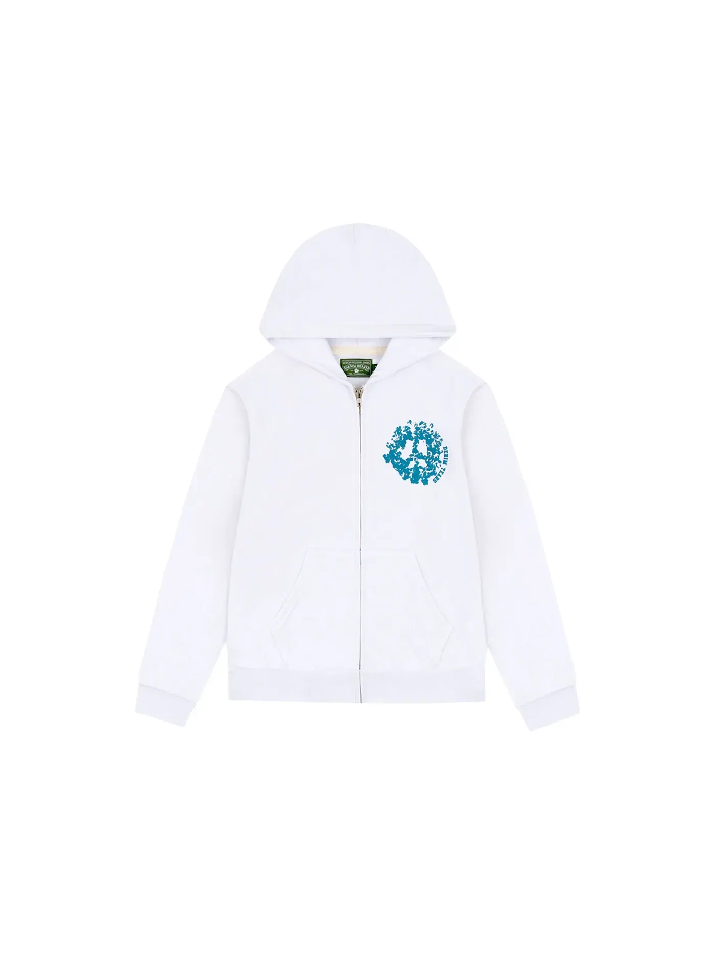 Мужская худи-молния с принтом Denim Tears Denim University Zip Hoodie — изображение 1 из 2, белый
