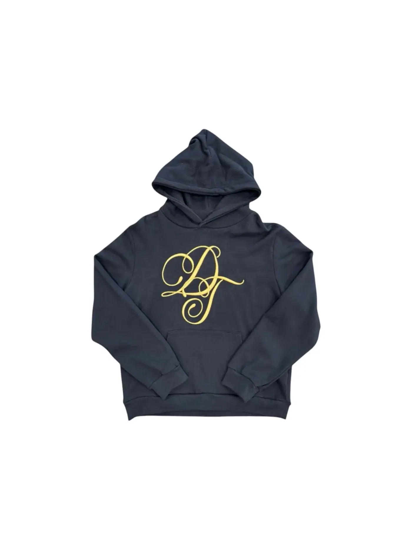 Мужской худи с металлическим принтом Denim Tears Metallic Gold Script — изображение 1 из 1, черный