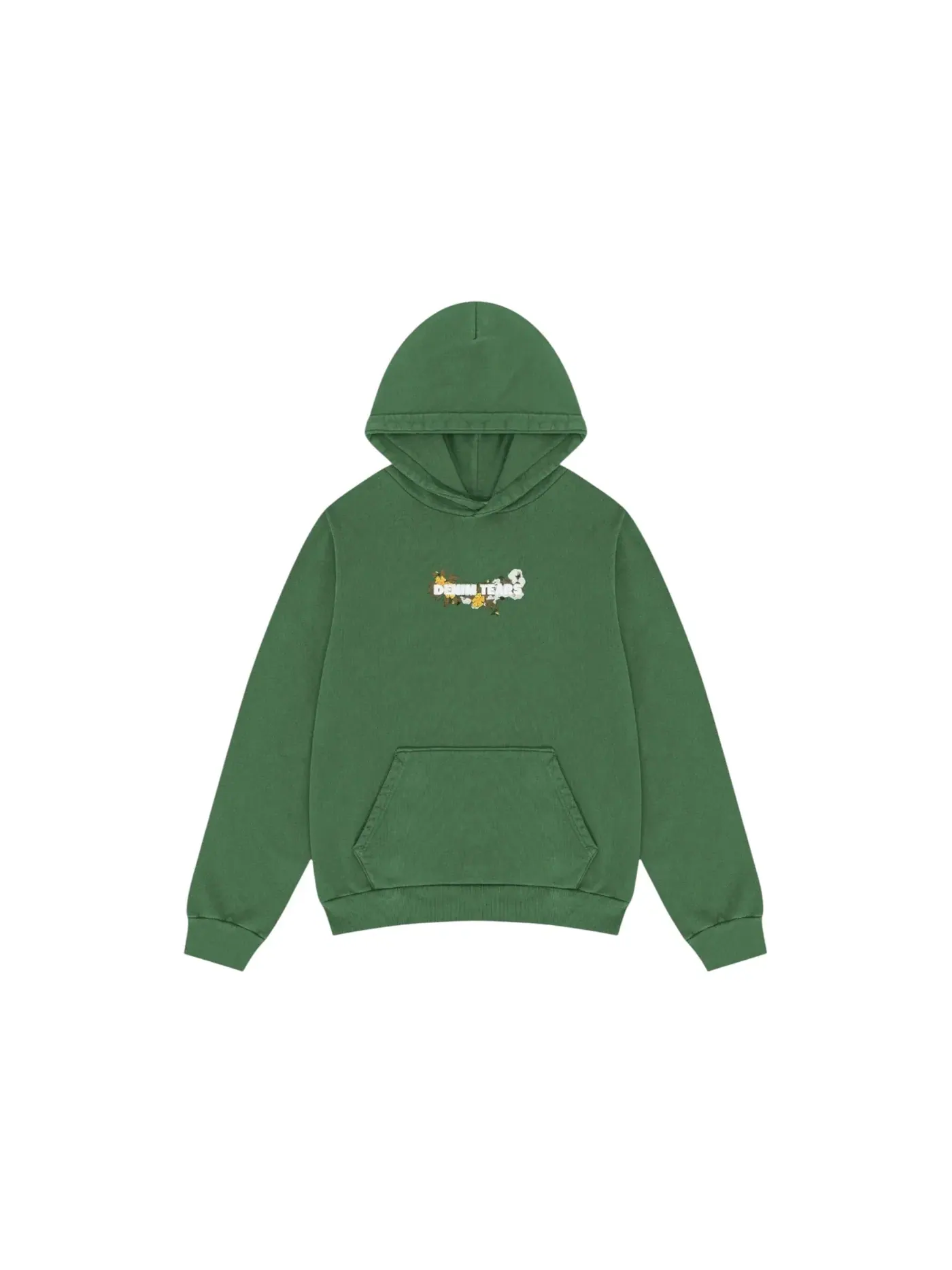 Мужская худи с принтом Denim Tears Floral Embroidered Logo Hoodie Denim Tears — изображение 1 из 1, зеленый