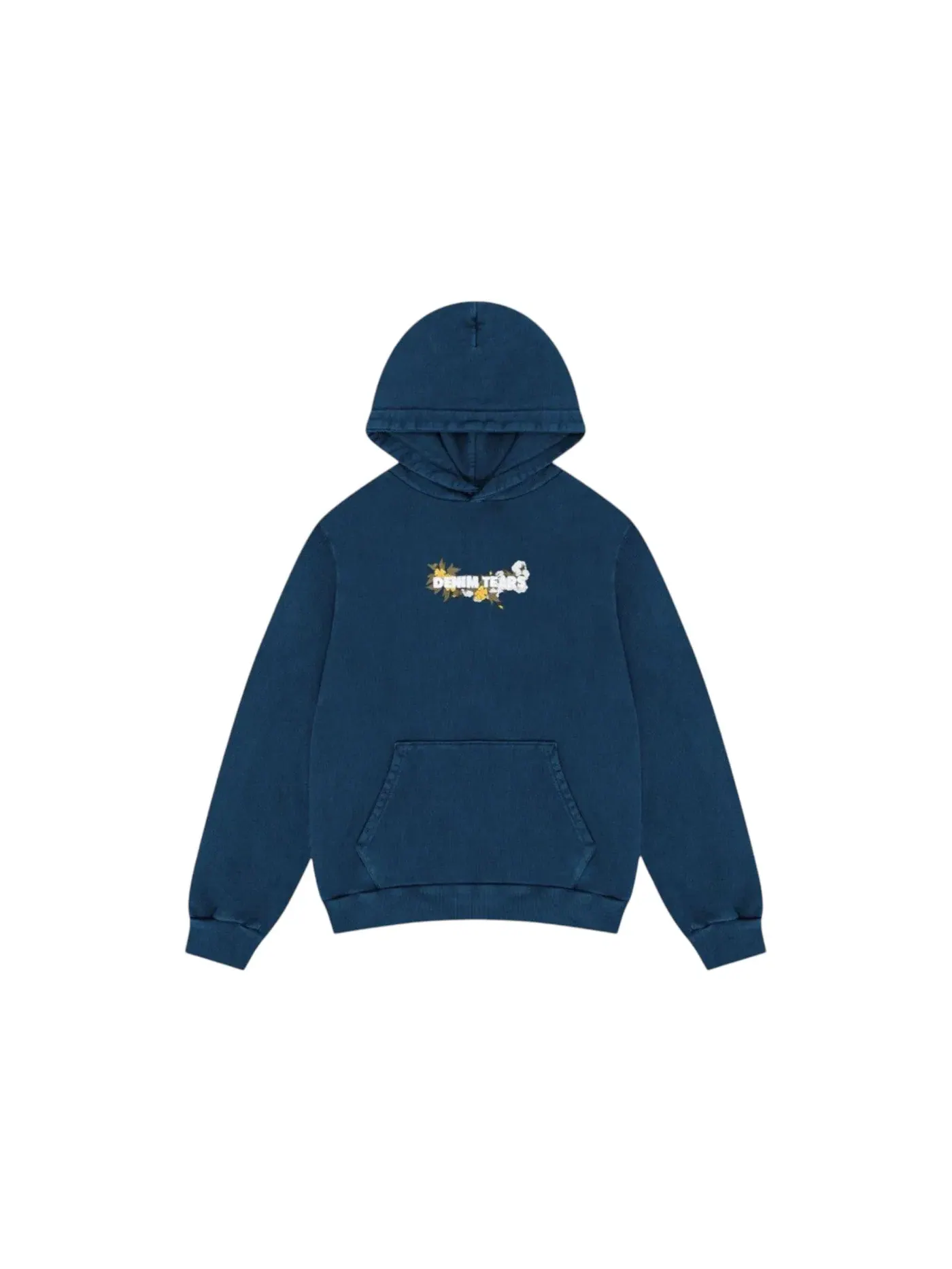 Мужская худи с вышивкой Floral Embroidered Logo Denim Tears — изображение 1 из 1, темно-синий