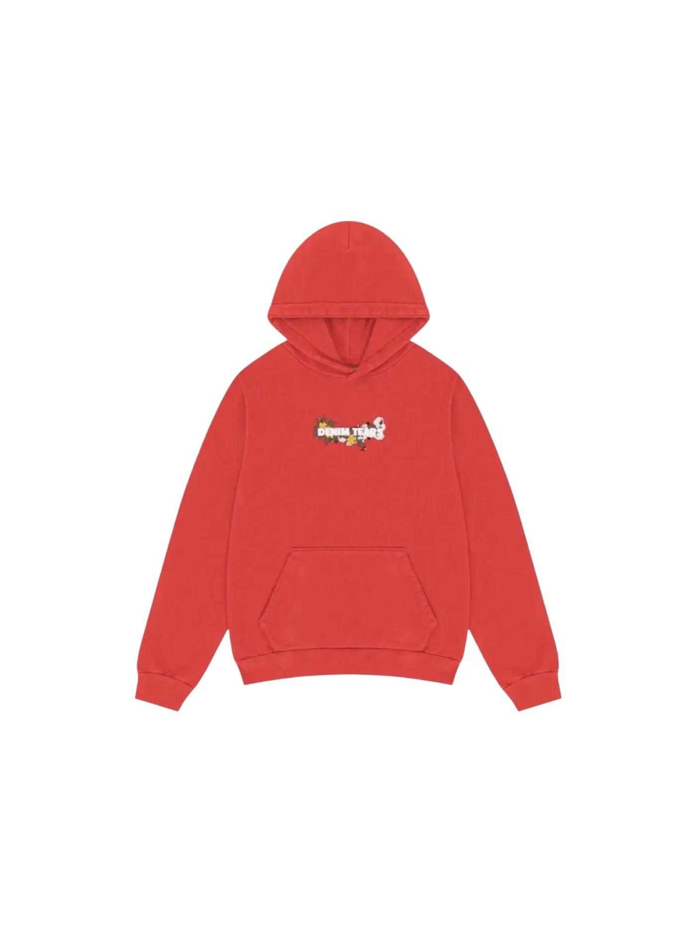 Мужская худи с цветочной вышивкой Denim Tears Hoodie — изображение 1 из 1, красный