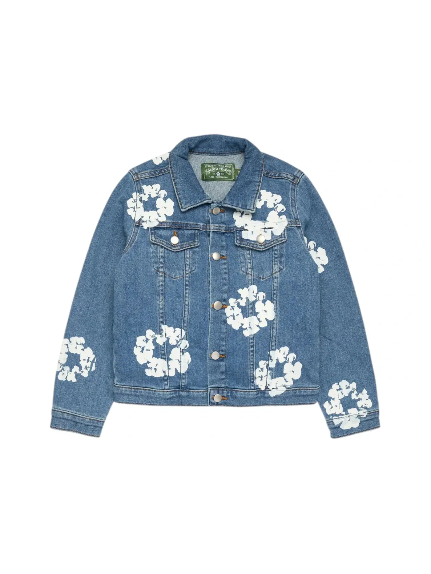 Детская джинсовая куртка с венком Cotton Wreath Denim Tears — изображение 1 из 2, светлый индиго