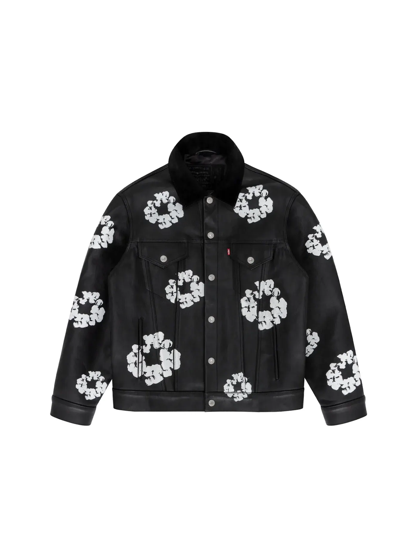 Мужская джинсовая куртка с принтом Denim Tears x Levis Leather Cotton Wreath Type-3 — изображение 1 из 2
