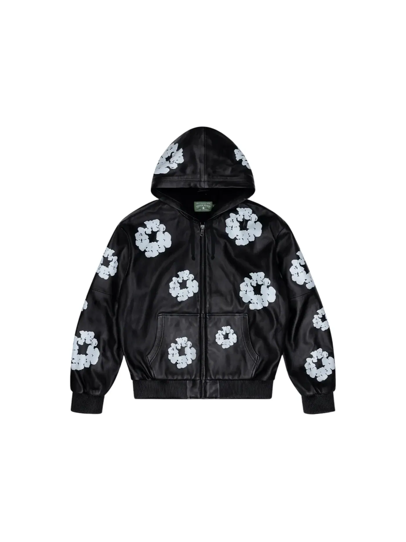 Мужская худи с кожаными вставками Cotton Wreath Denim Tears — изображение 1 из 2, черный