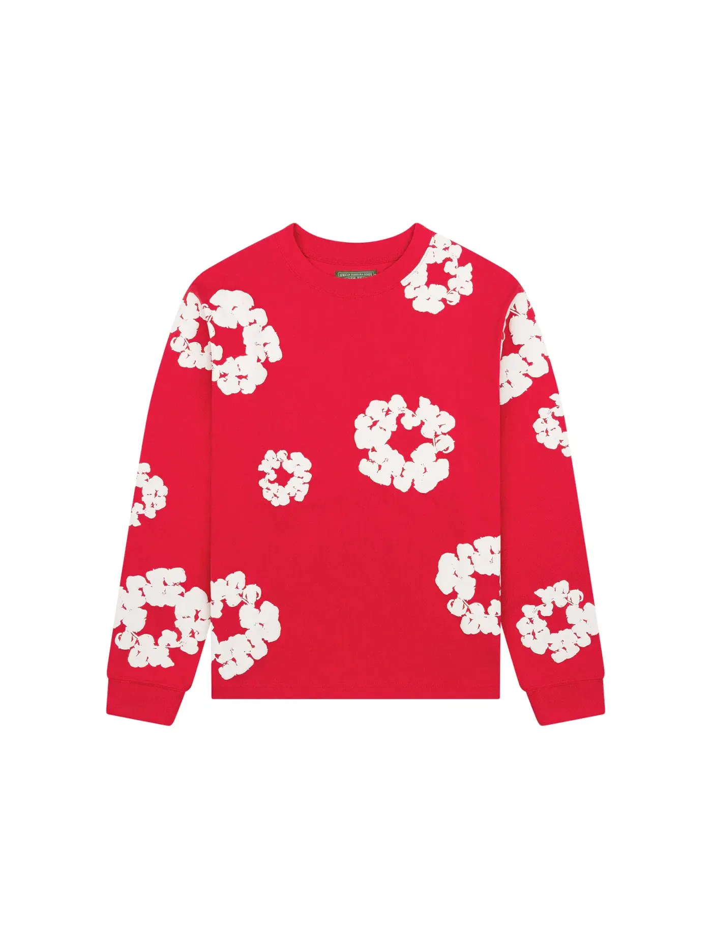 Мужская футболка с длинным рукавом с принтом Cotton Wreath Denim Tears — изображение 1 из 1, красный