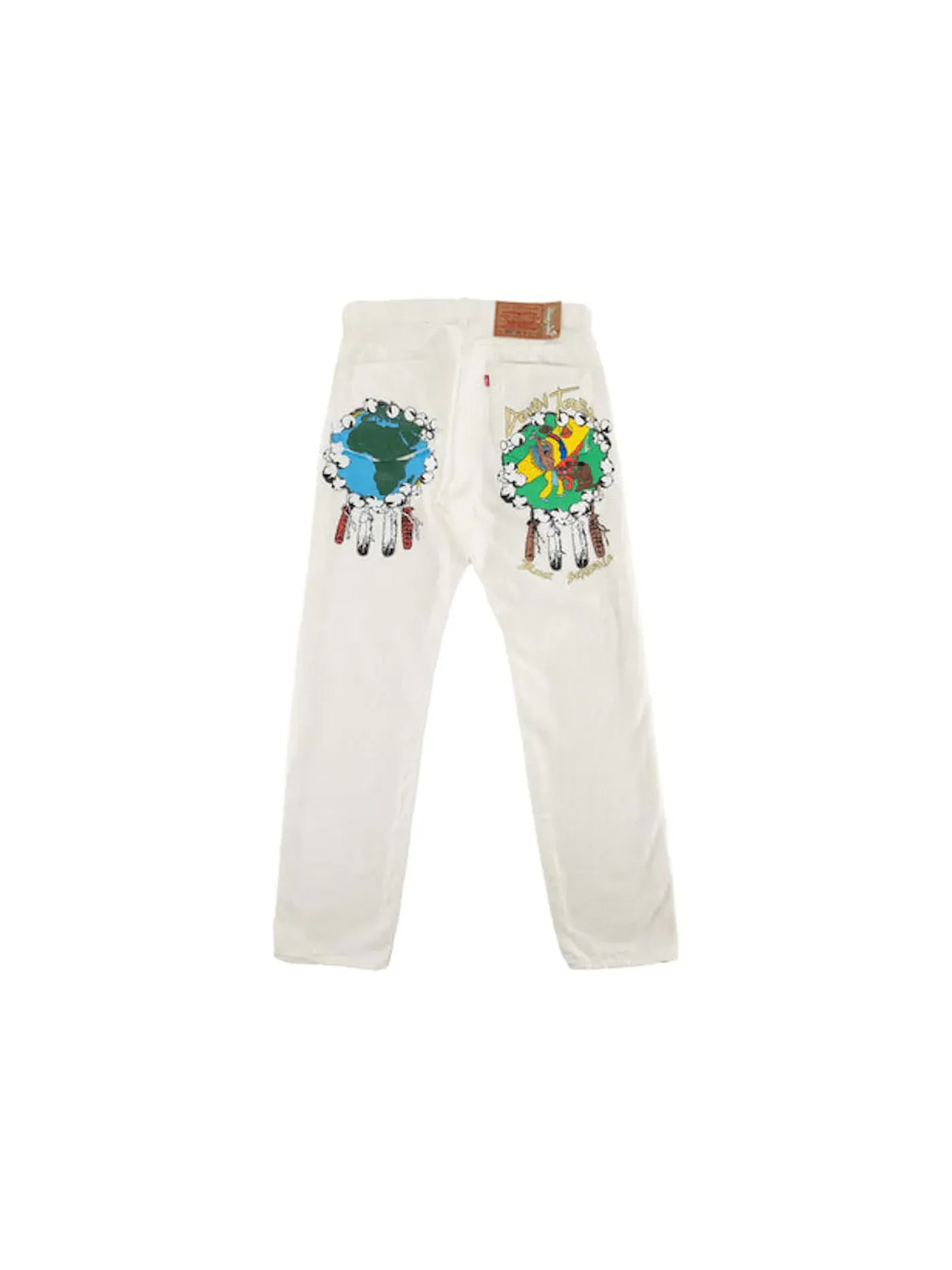Мужские джинсы с принтом Denim Tears Jean — изображение 1 из 2, белый