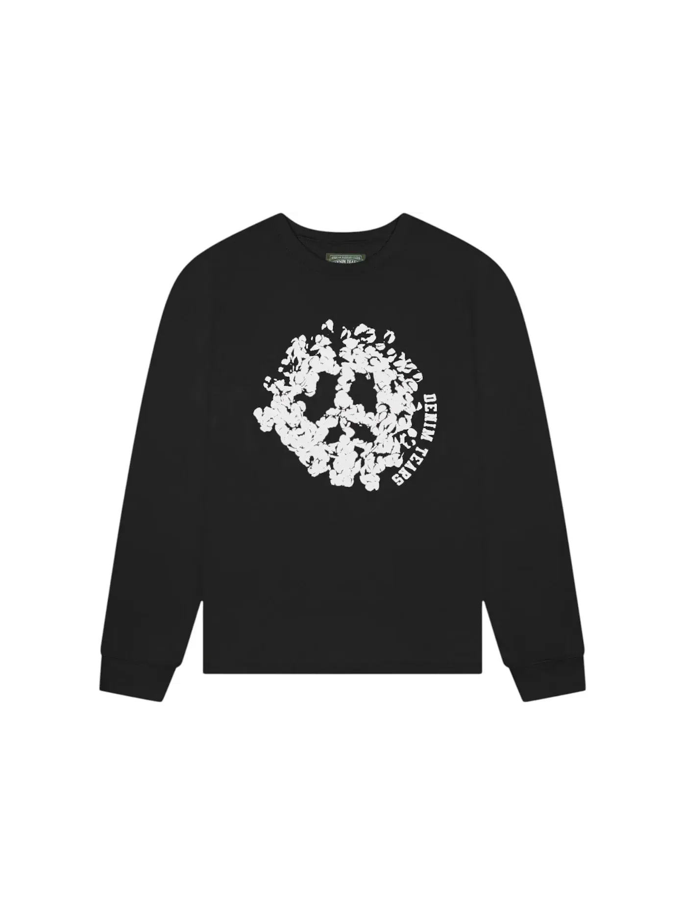 Мужская футболка с длинным рукавом с принтом Denim Tears Peace Wreath Tee — изображение 1 из 1, черный