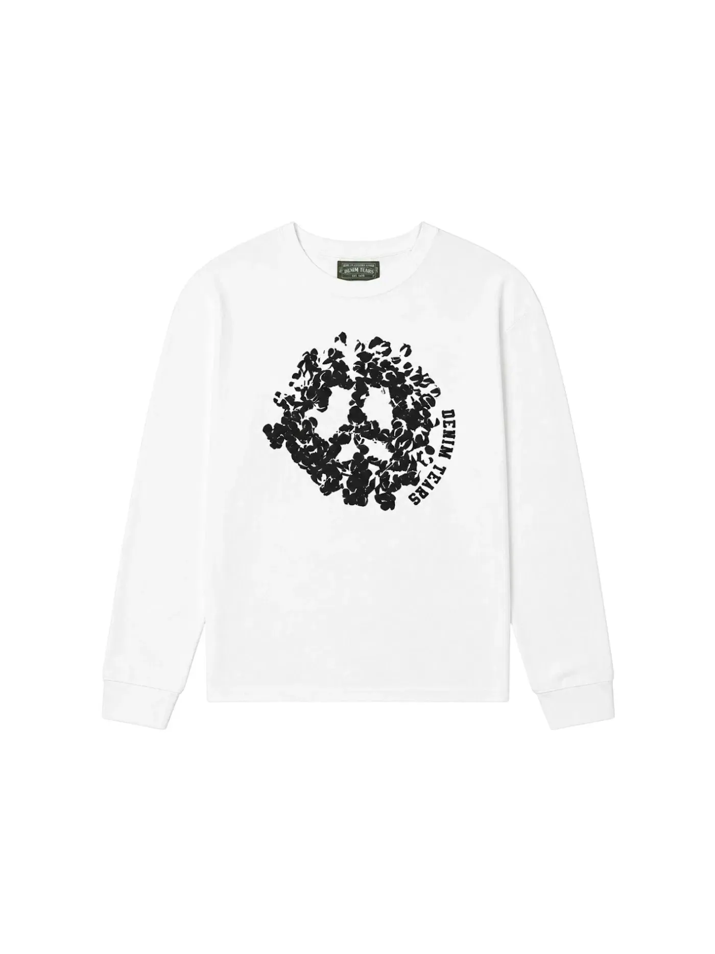 Мужская футболка с длинным рукавом с принтом Denim Tears Tee — изображение 1 из 1, белый/черный